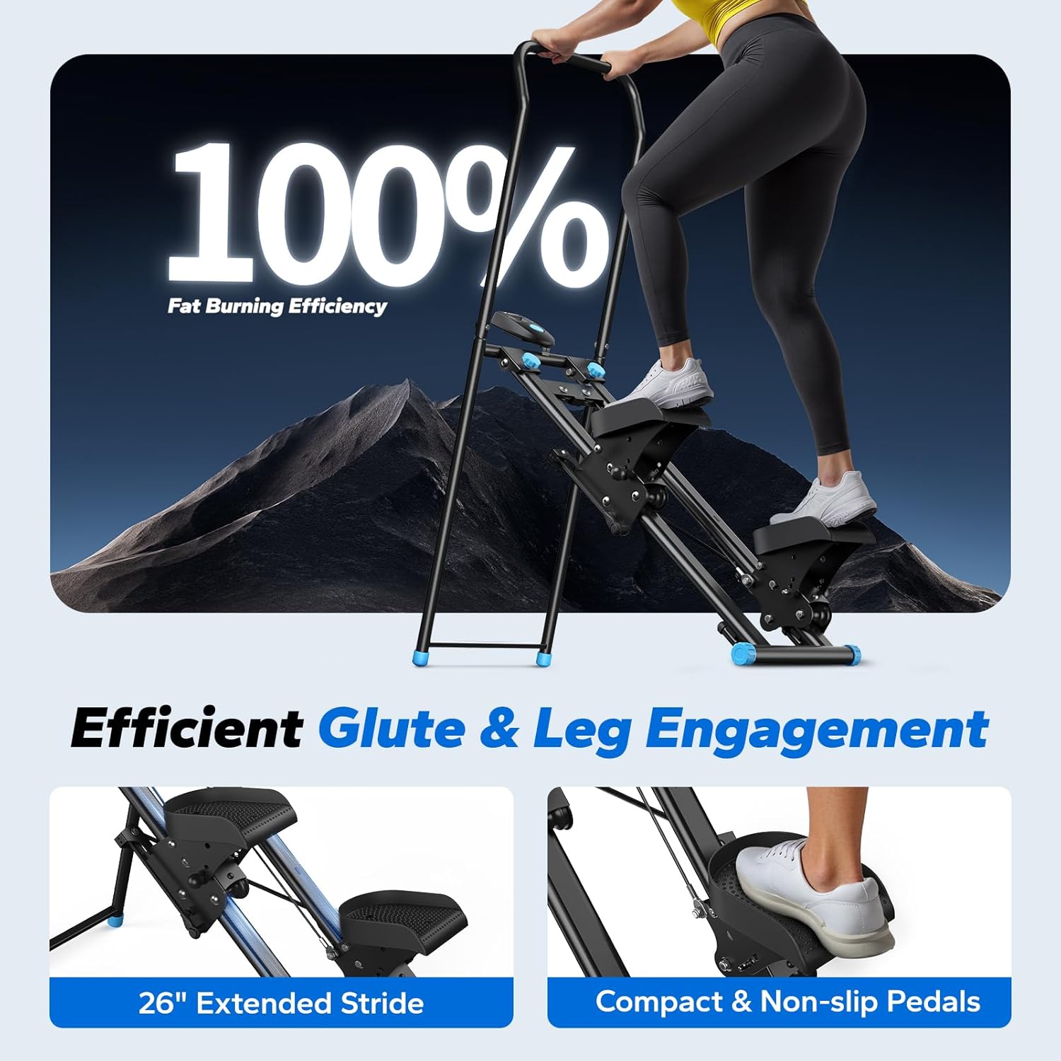 MERACH Stair Stepper للتمارين الرياضية المنزلية ومعدات اللياقة البدنية اجهزه رياضيه، نسخة جديدة جهاز الدرج الكهربائي الرياضي لجهاز بيلاتس للتمرين - الصورة 3