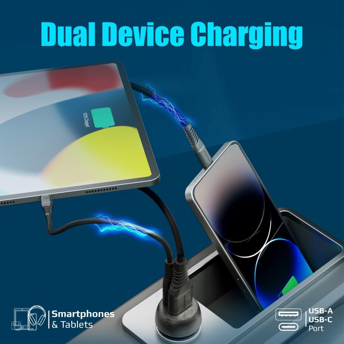 شاحن سيارة بروميت USB-C™، محول سيارة مزدوج المنفذ صغير الحجم للغاية مع منفذ توصيل طاقة USB Type-C™ فائق السرعة بقدرة 33 وات ومنفذ USB Qualcomm QC 3.0 عالي السرعة بقدرة 18 وات، DriveGear-PD33 - الصورة 4