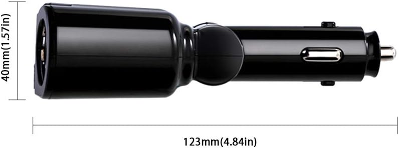 XUMIUZIY LED شاشة رقمية شاحن سيارة مزدوج USB ولاعة السجائر المقبس الفاصل 12-24 فولت 120 واط للأجهزة المحمولة ABS + PC 1 قطعة (أسود) - الصورة 4