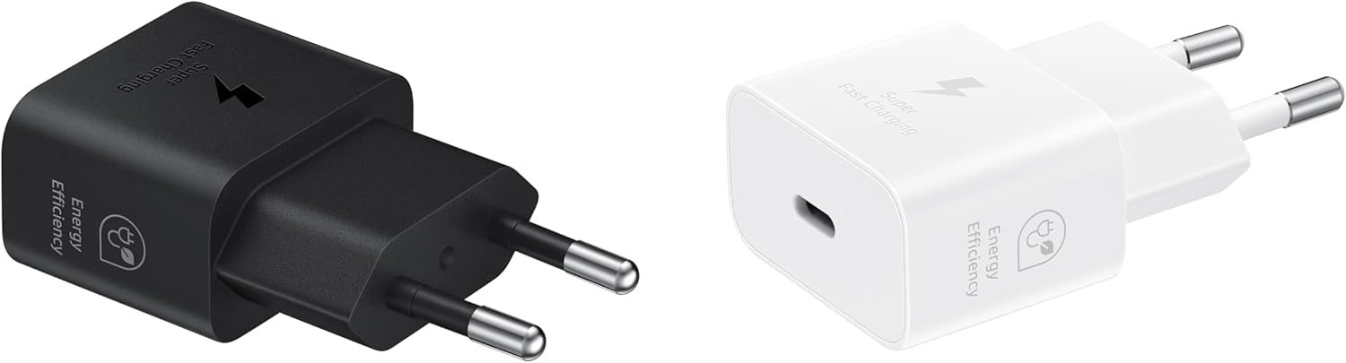 محول طاقة Samsung Samsung USB C بقوة 25 وات وشحن أصلي فائق السرعة بدون كابل أبيض - الصورة 5