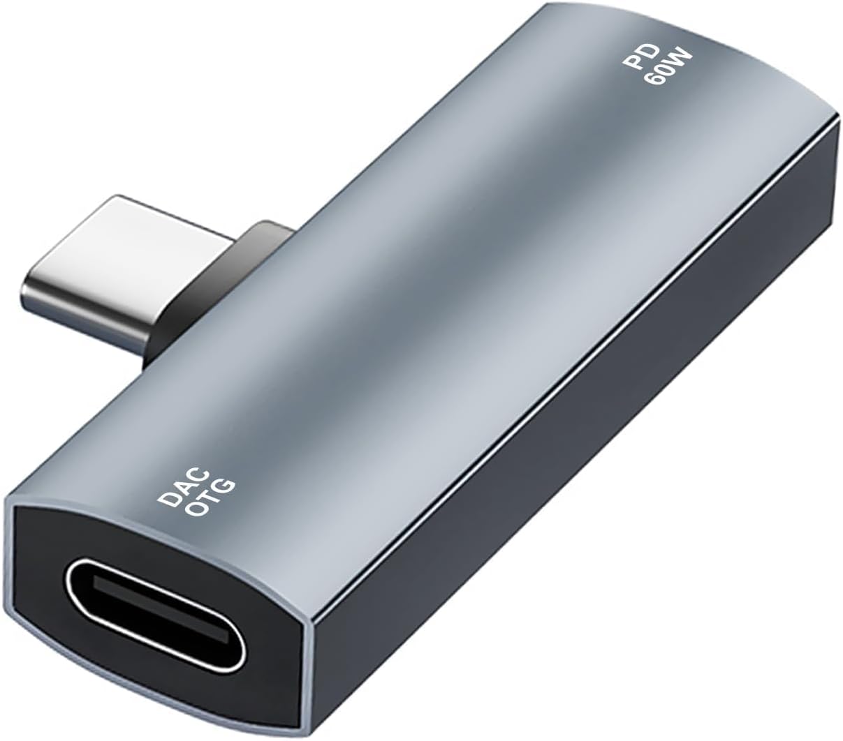 محول سماعة رأس وشاحن Aputue، مقبس صوت USB C مزدوج مع دونجل شحن سريع PD 60 وات، متوافق مع سلسلة 15/16 iPad Note Pixel والمزيد من الأجهزة باللون الرمادي