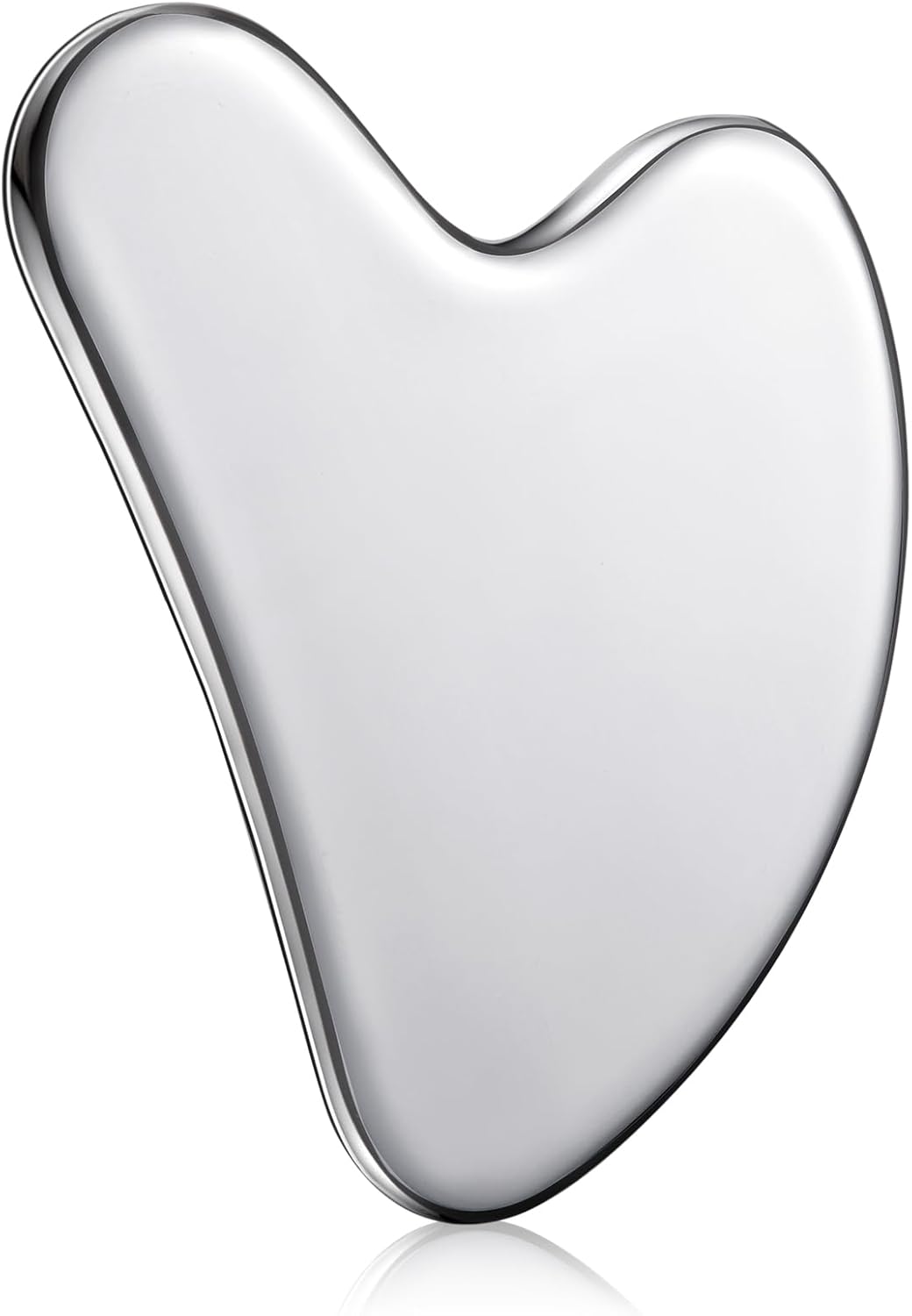 أدوات الوجه Gua Sha المصنوعة من الفولاذ المقاوم للصدأ من Nuanchu، هدايا العناية الذاتية لعيد الأم، Guasha للوجه المعدني Gua Sha لشد الجلد، أداة تجميل Guasha لتدليك عيون الجسم مع حقيبة سفر (فضية)