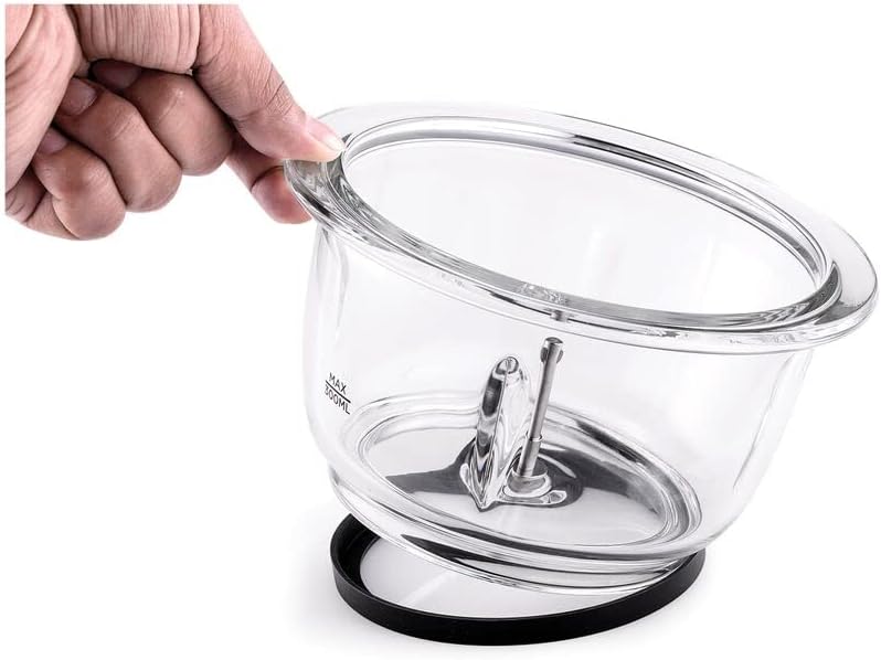 مفرمة زجاجية متعددة الوظائف بقدرة 400 واط طراز GC400-B5، وعاء 1.2 لتر مقاس اكس اكس لارج XXL، نظام 4 شفرات، سرعة نبض للدقة، سحق الثلج، تصميم أسود صغير أنيق وسهل التنظيف من بلاك + - الصورة 10