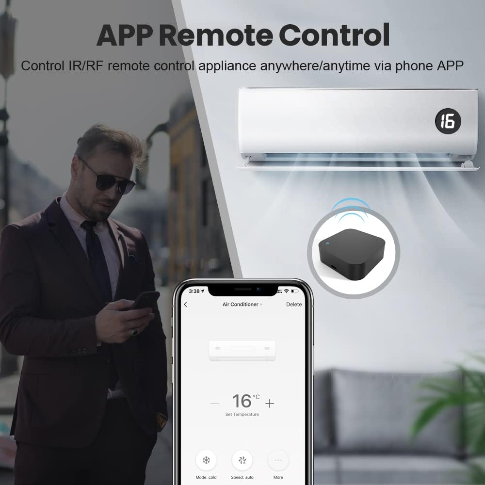 وحدة تحكم عن بعد عالمية UanTii Smart WiFi IR RF لأجهزة IR RF 433/315، تعمل مع تطبيق Amazon Alexa/Google Home/Siri/Tuya Smart - الصورة 4