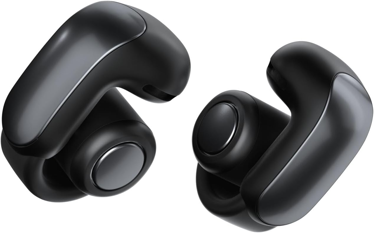سماعات أذن Bose Ultra Open مع تقنية OpenAudio، سماعات أذن لاسلكية مفتوحة الأذن، عمر بطارية يصل إلى 48 ساعة، أسود
