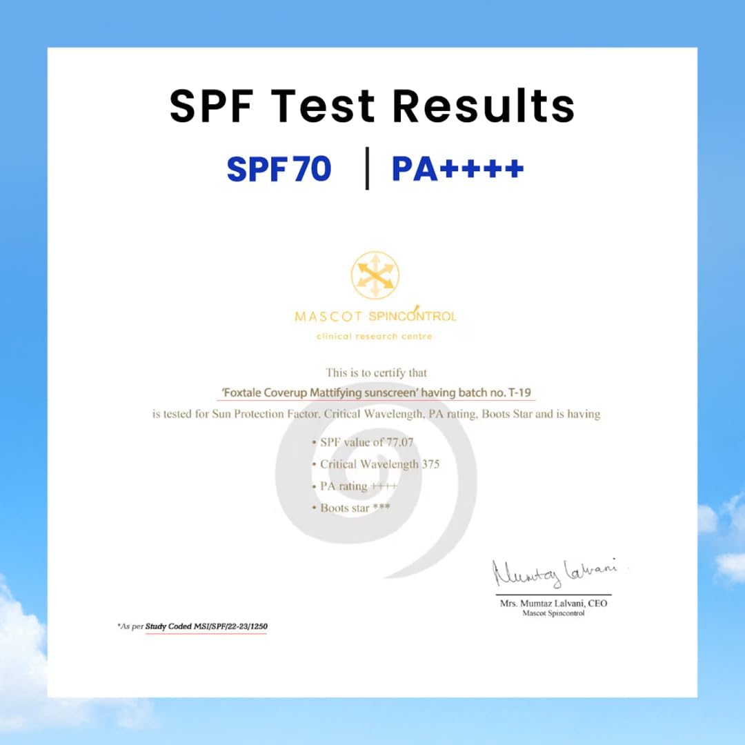 كريم جل فوكستيل SPF 70 الواقي من الشمس للبشرة الدهنية مع PA++++ والنياسيناميد - الصورة 4