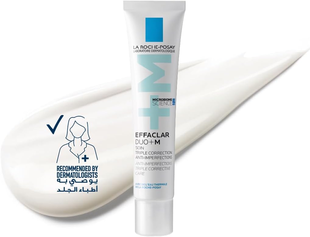 كريم علاج حب الشباب La Roche-Posay Effaclar Duo+M للبشرة الدهنية والحساسة والمعرضة لحب الشباب؛ يصحح الرؤوس السوداء والعيوب وعلامات ما بعد حب الشباب وعلاج البقع للعناية بالبشرة 40 مل