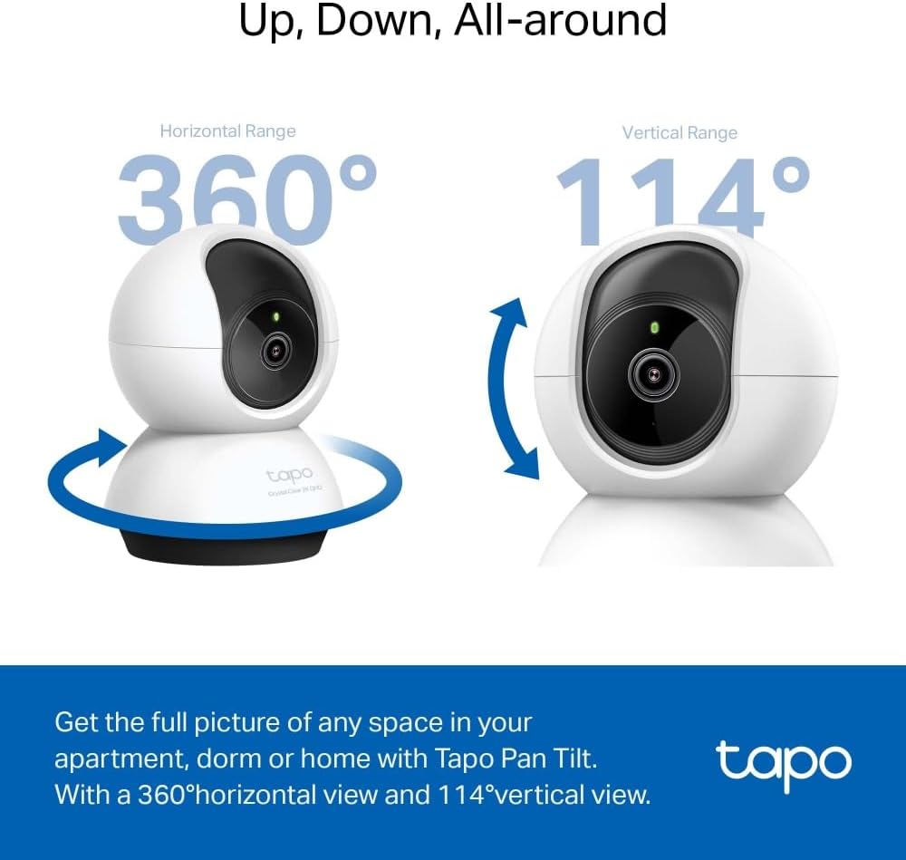 كاميرا مراقبة داخلية Tapo 2K 4MP C220 WiFi، كشف الأشخاص، صوت ثنائي الاتجاه، متوافق مع Alexa وGoogle Assistant، للأطفال/الحيوانات الأليفة - الصورة 4