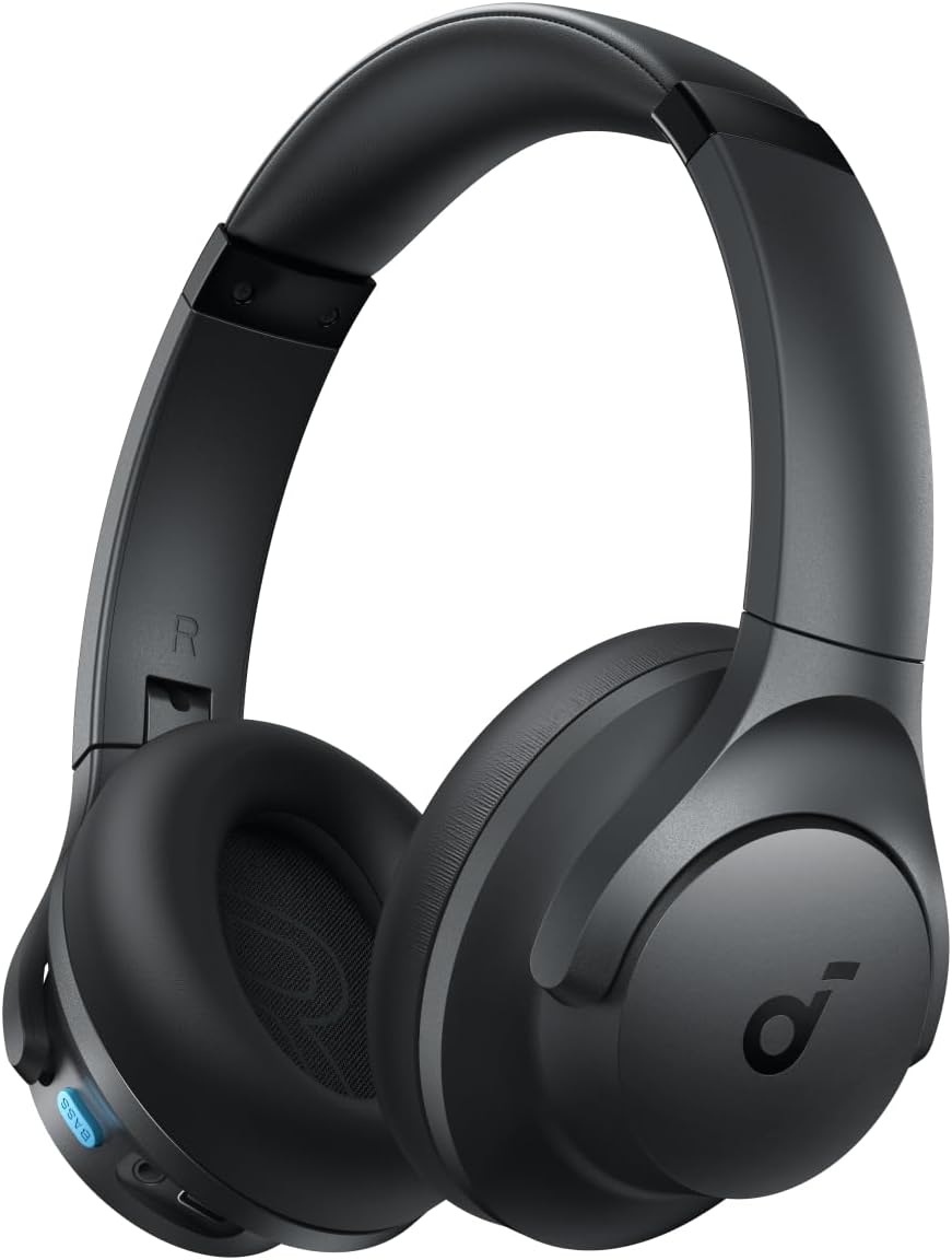 سماعات الرأس Soundcore Q11i اللاسلكية بتقنية البلوتوث من Anker، Deep Bass، وقت تشغيل 60 ساعة، صوت عالي الدقة، وسائد أذن قابلة للفصل، اتصال متعدد النقاط