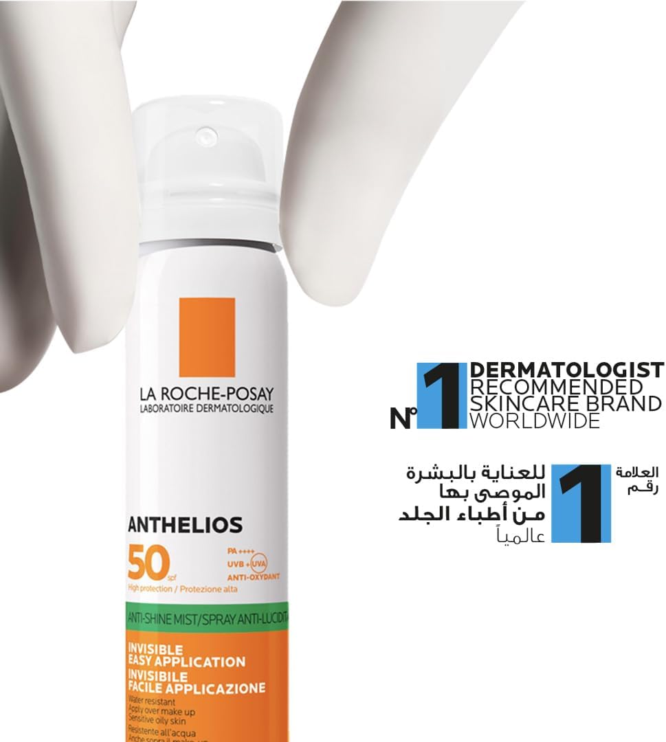 La Roche-Posay Anthelios UVMune 400 Anti-Shine Fresh Mist واقي من الشمس SPF 50+ للرجال / النساء؛ كريم الوقاية من الشمس الذي تم اختباره من قبل أطباء الجلد لجميع أنواع البشرة، 75 مل - الصورة 5