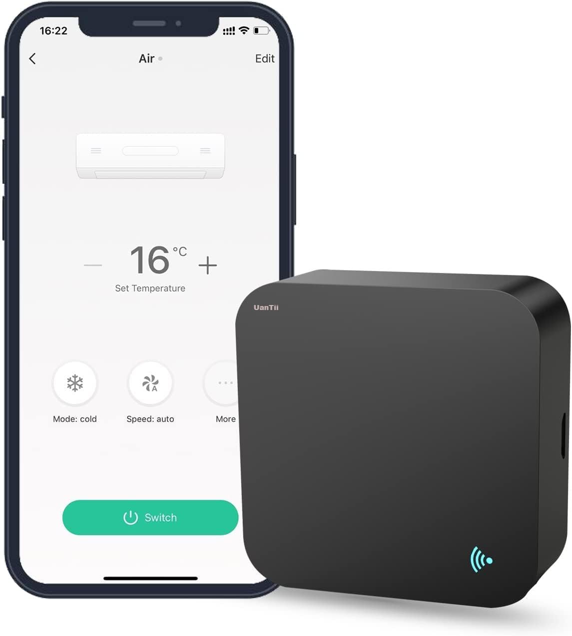 وحدة تحكم عن بعد عالمية UanTii Smart WiFi IR RF لأجهزة IR RF 433/315، تعمل مع تطبيق Amazon Alexa/Google Home/Siri/Tuya Smart