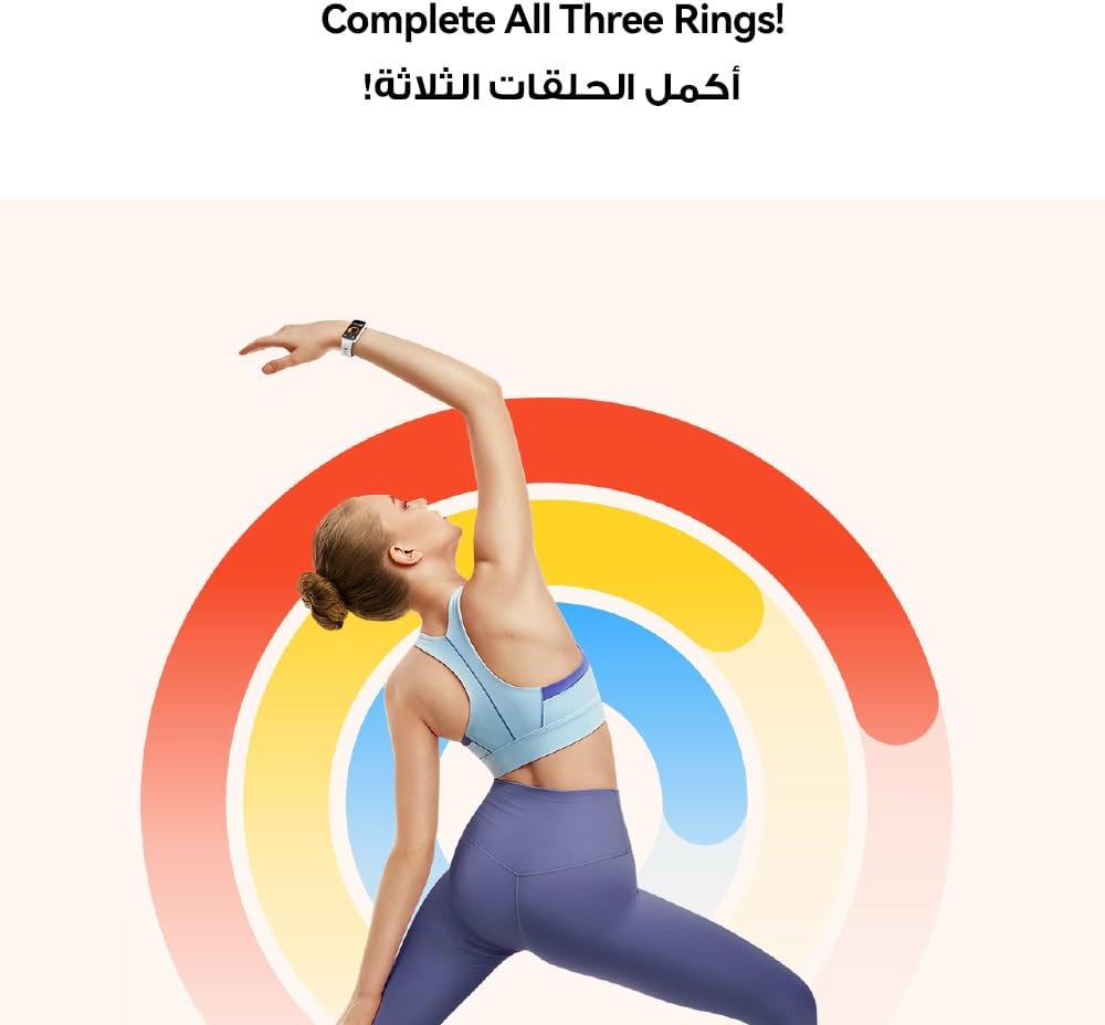 ساعة هواوي باند 9 الذكية، مريحة للارتداء طوال اليوم، تتبع النوم القائم على العلم، شحن سريع وبطارية متينة، تعديلات ذكية للسطوع، 100 وضع للتمرين، iOS وأندرويد، أصفر - الصورة 7