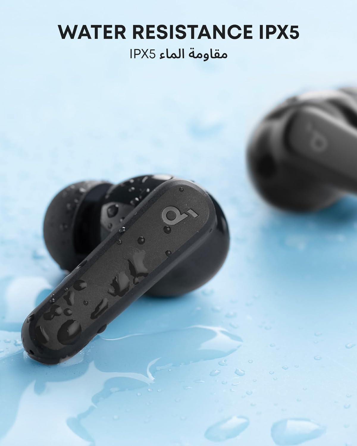 سماعات أذن Soundcore من Anker R50i True Wireless، مشغلات 10 مم مع صوت جهير كبير، بلوتوث 5.3، وقت تشغيل طويل 30 ساعة، مقاومة للماء، 2 ميكروفون للمكالمات الواضحة بالذكاء الاصطناعي، 22 مُعادل مُسبق الإعداد، التخصيص عبر التطبيق (أسود) - الصورة 8