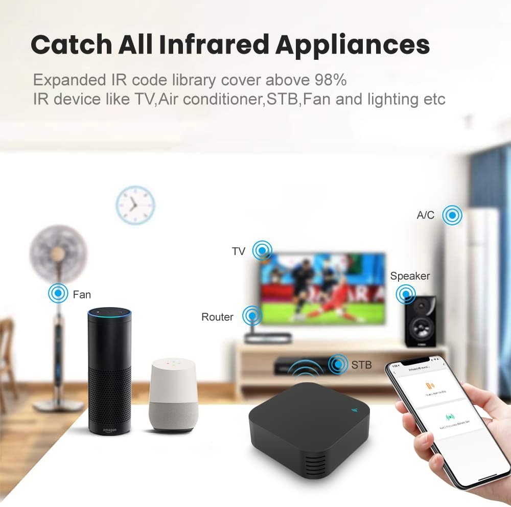 وحدة تحكم عن بعد عالمية UanTii Smart WiFi IR RF لأجهزة IR RF 433/315، تعمل مع تطبيق Amazon Alexa/Google Home/Siri/Tuya Smart - الصورة 5