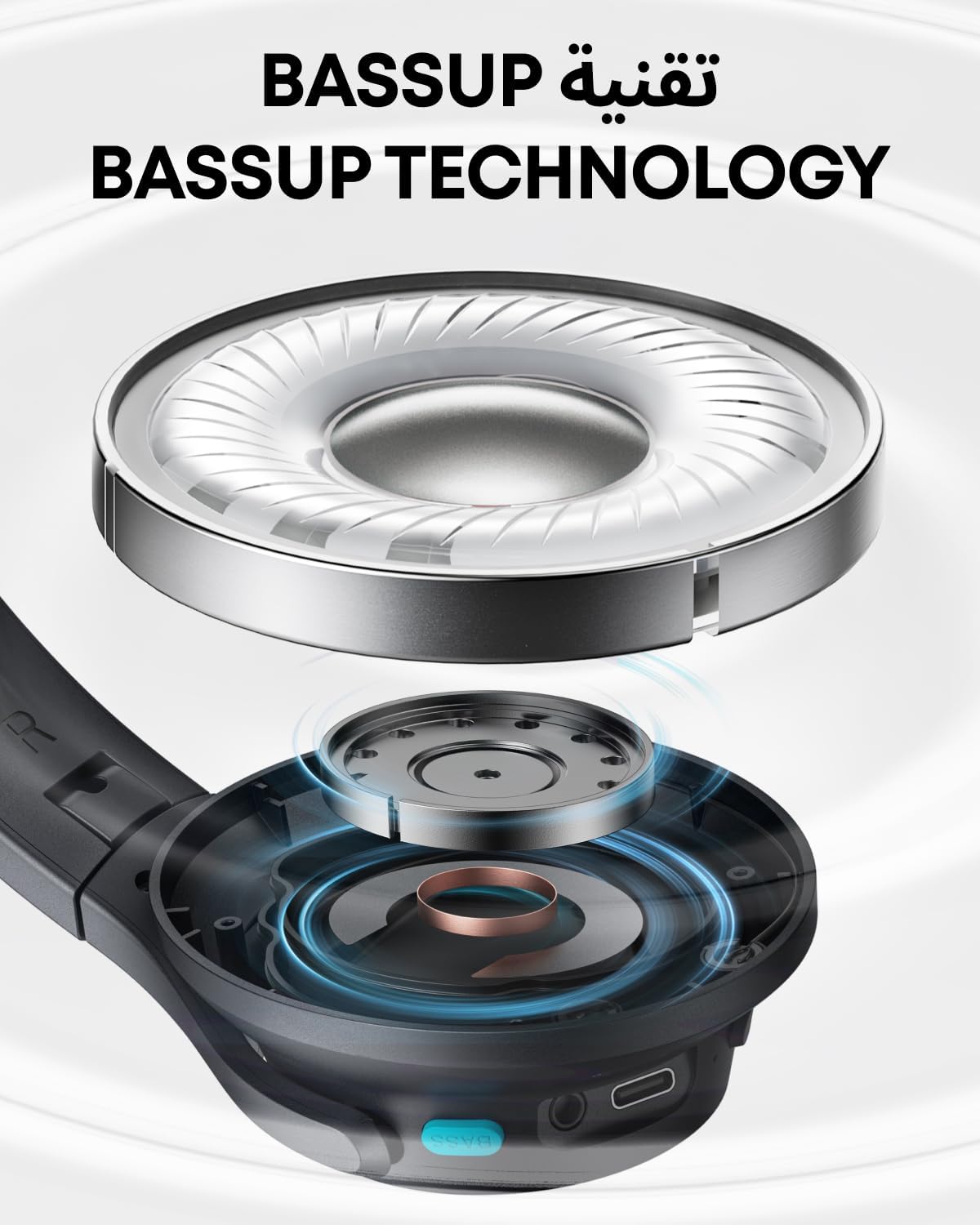 سماعات الرأس Soundcore Q11i اللاسلكية بتقنية البلوتوث من Anker، Deep Bass، وقت تشغيل 60 ساعة، صوت عالي الدقة، وسائد أذن قابلة للفصل، اتصال متعدد النقاط - الصورة 3