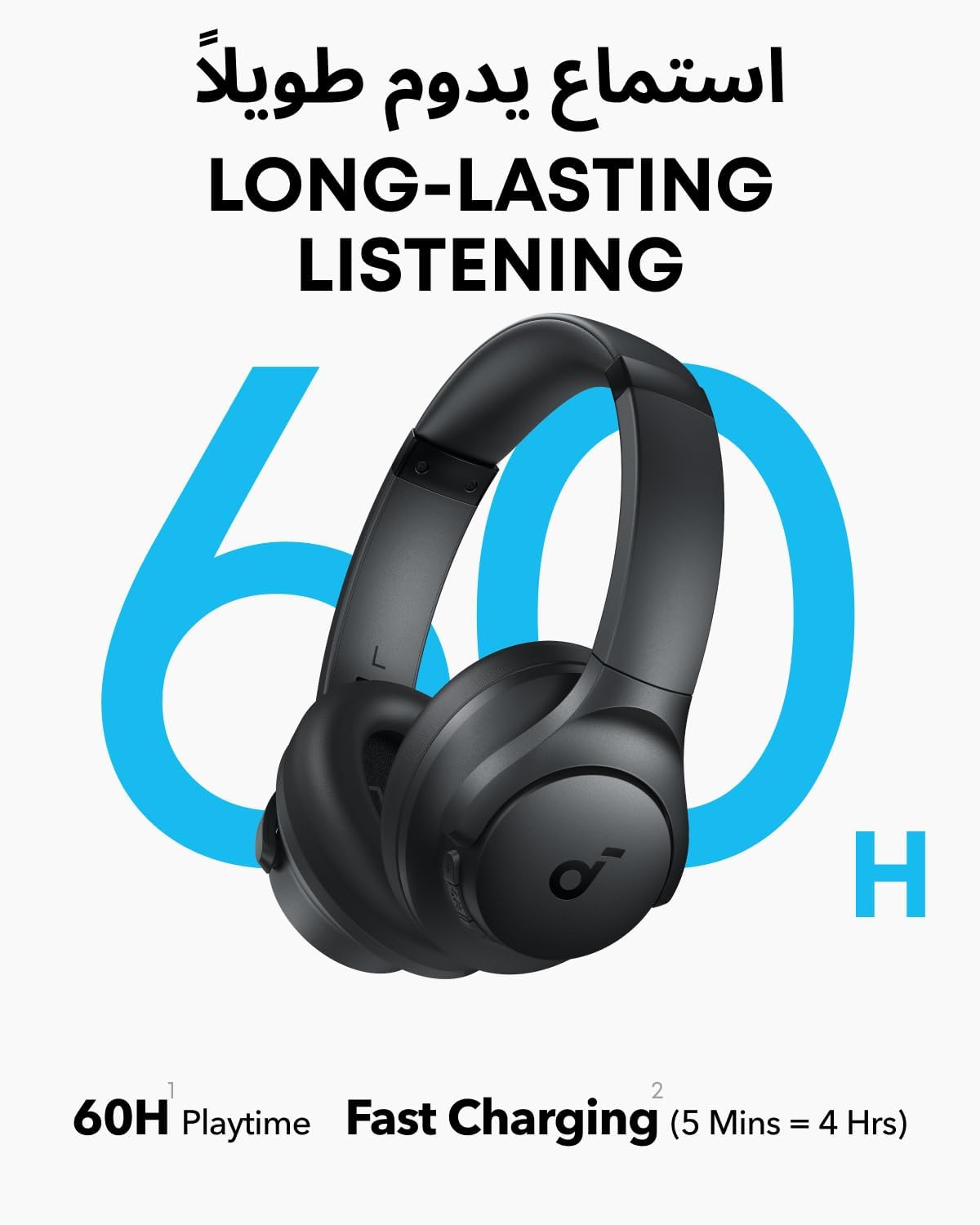سماعات الرأس Soundcore Q11i اللاسلكية بتقنية البلوتوث من Anker، Deep Bass، وقت تشغيل 60 ساعة، صوت عالي الدقة، وسائد أذن قابلة للفصل، اتصال متعدد النقاط - الصورة 4