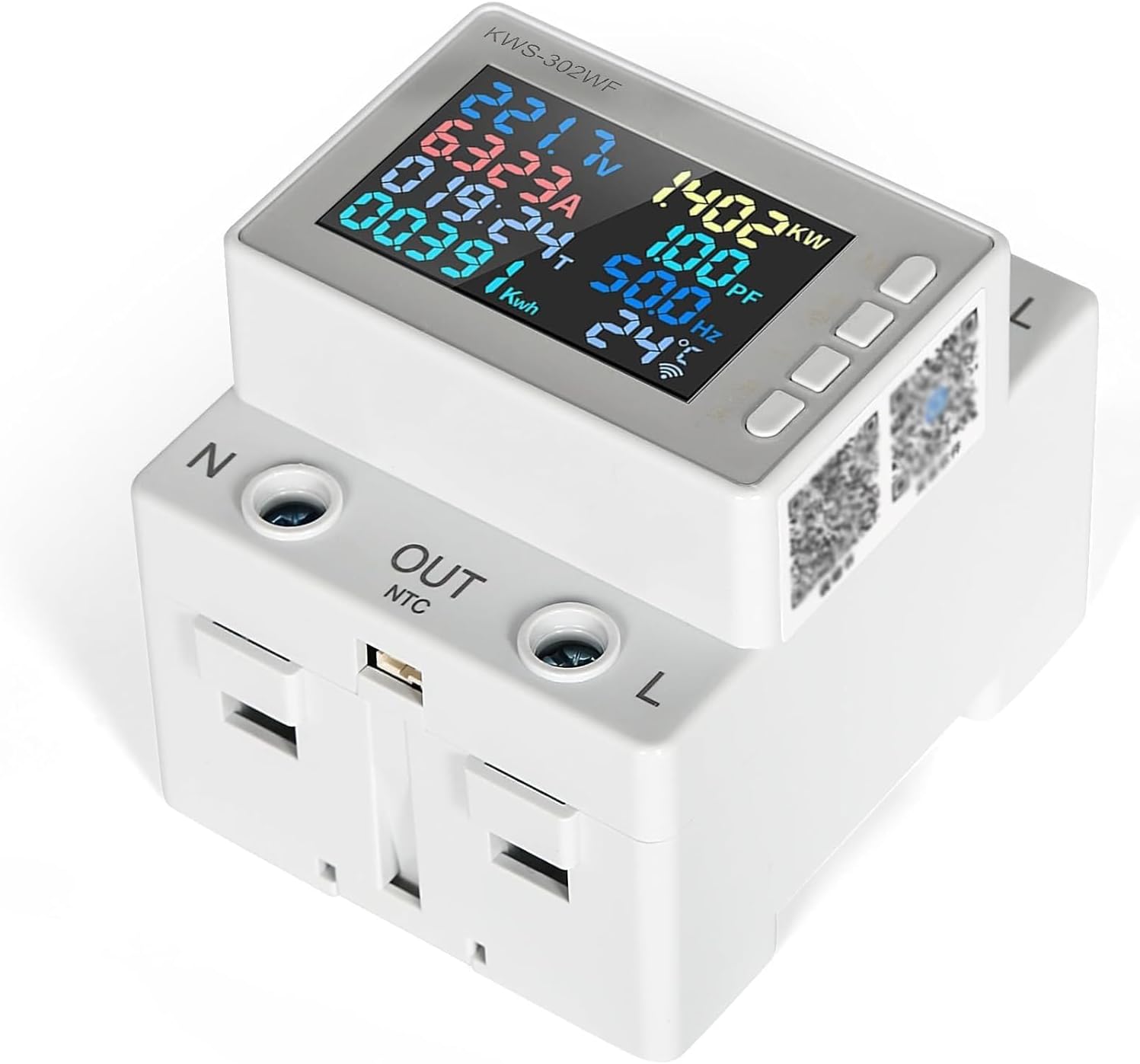 عداد كهرباء رقمي من Aputue، جهاز مراقبة طاقة WiFi AC170-300V 63A مع تحكم ذكي في التطبيقات، عداد استهلاك الطاقة 8 في 1 لتتبع كهرباء المنزل والمكتب - الصورة 7