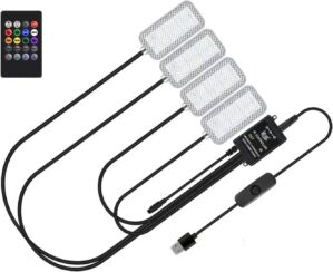 Wisfunlly 4 قطع RGB LED للسي...