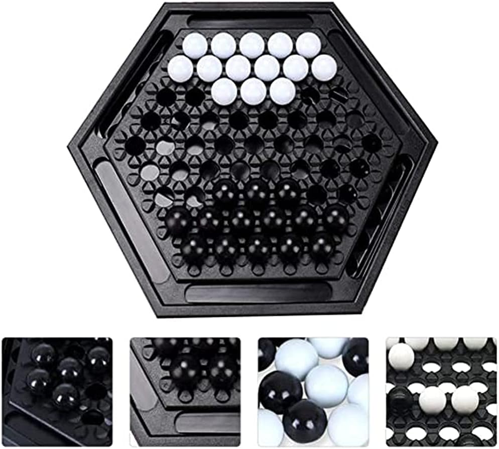 لعبة استراتيجية aputue abalone marble strategy، لوحة سداسية مع 28 - الصورة 3