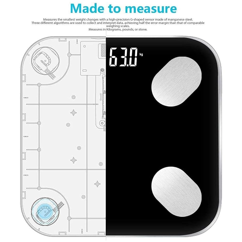 موازين دهون الجسم متعددة الوظائف، ميزان إلكتروني ذكي للاستخدام المنزلي من تزوير، مستشعرات عالية الدقة، مقياس رقمي لمؤشر كتلة الجسم، مراقب كتلة الماء وتكوين الجسم الصحي - الصورة 5