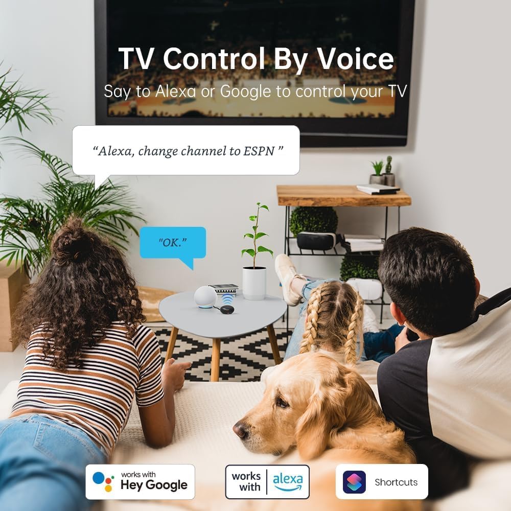 جهاز تحكم عن بعد عالمي بتقنية WiFi Smart IR، جهاز تحكم عن بعد عالمي بالأشعة تحت الحمراء للمنزل الذكي، التحكم في تلفزيون AC DVD CD AUD SAT، إلخ. متوافق مع Alexa وGoogle Assistant، لا يتطلب محورًا - الصورة 6