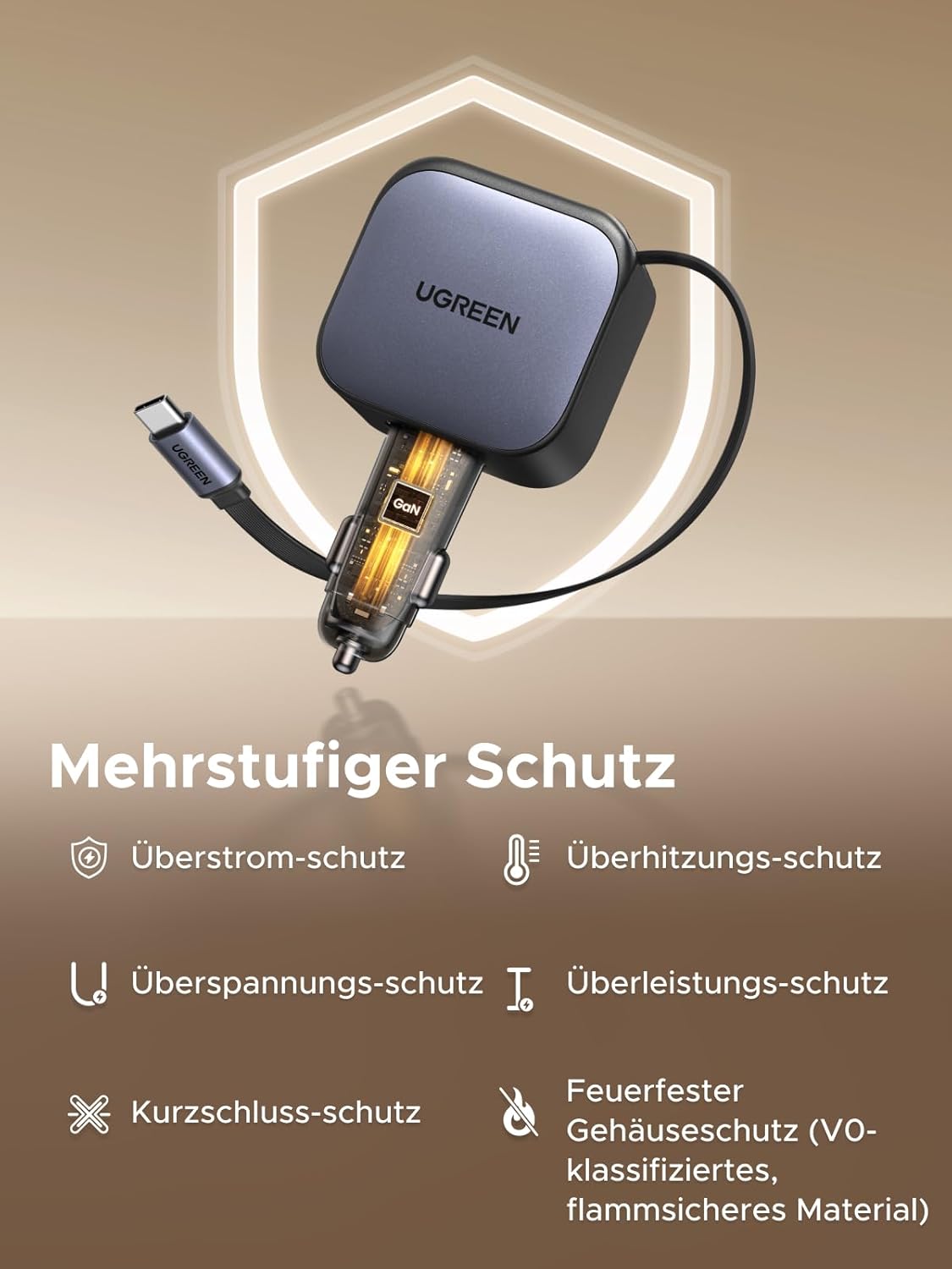 شاحن سيارة من يو جرين بمنفذ USB متوافق مع آيفون 16 وسامسونج S25 وماك بوك، 3 منافذ، 60 واط، شحن سريع مع كابل قابل للسحب: اشتري اون لاين بأفضل الاسعار في السعودية - سوق.كوم الان - الصورة 6