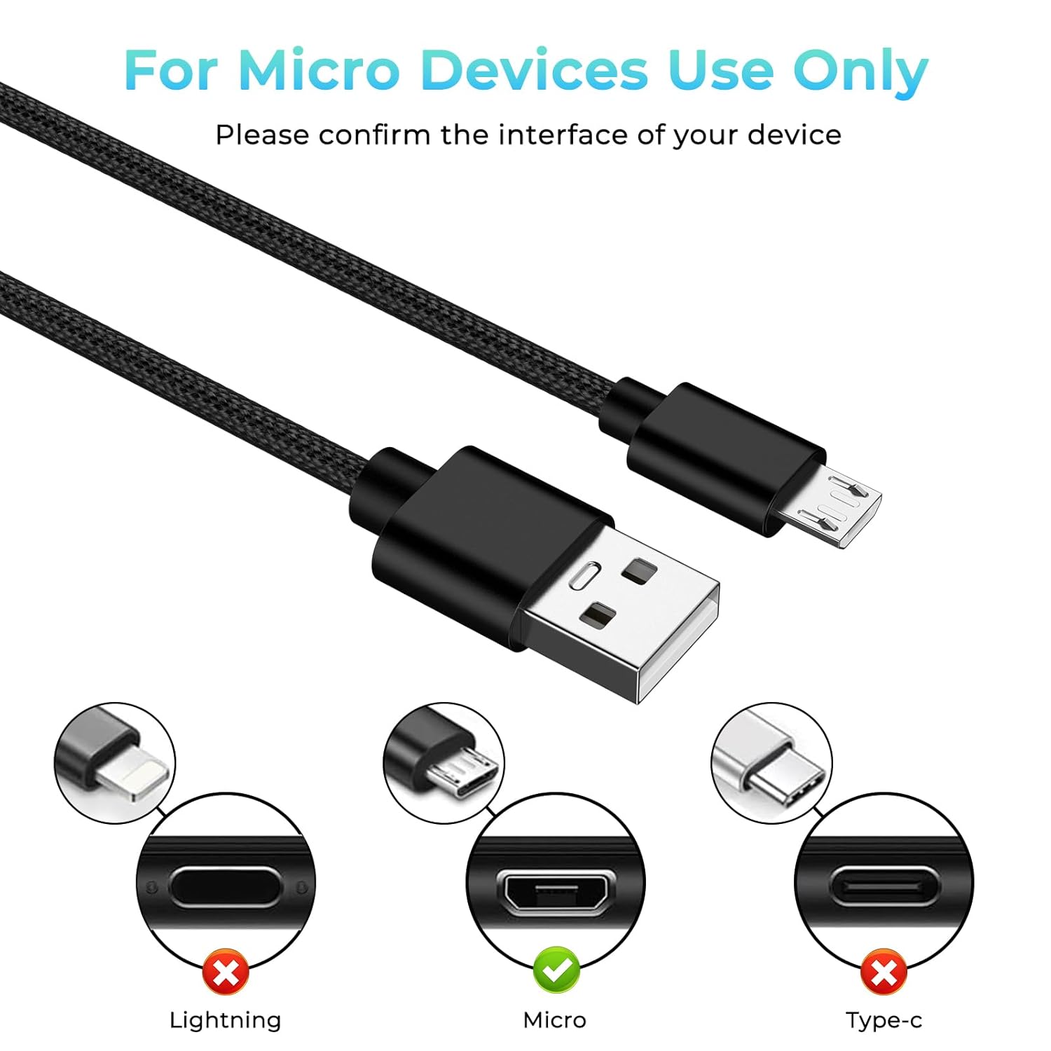 كابل وحدة تحكم ps4، كابل micro usb شاحن android، كابل شح - الصورة 3