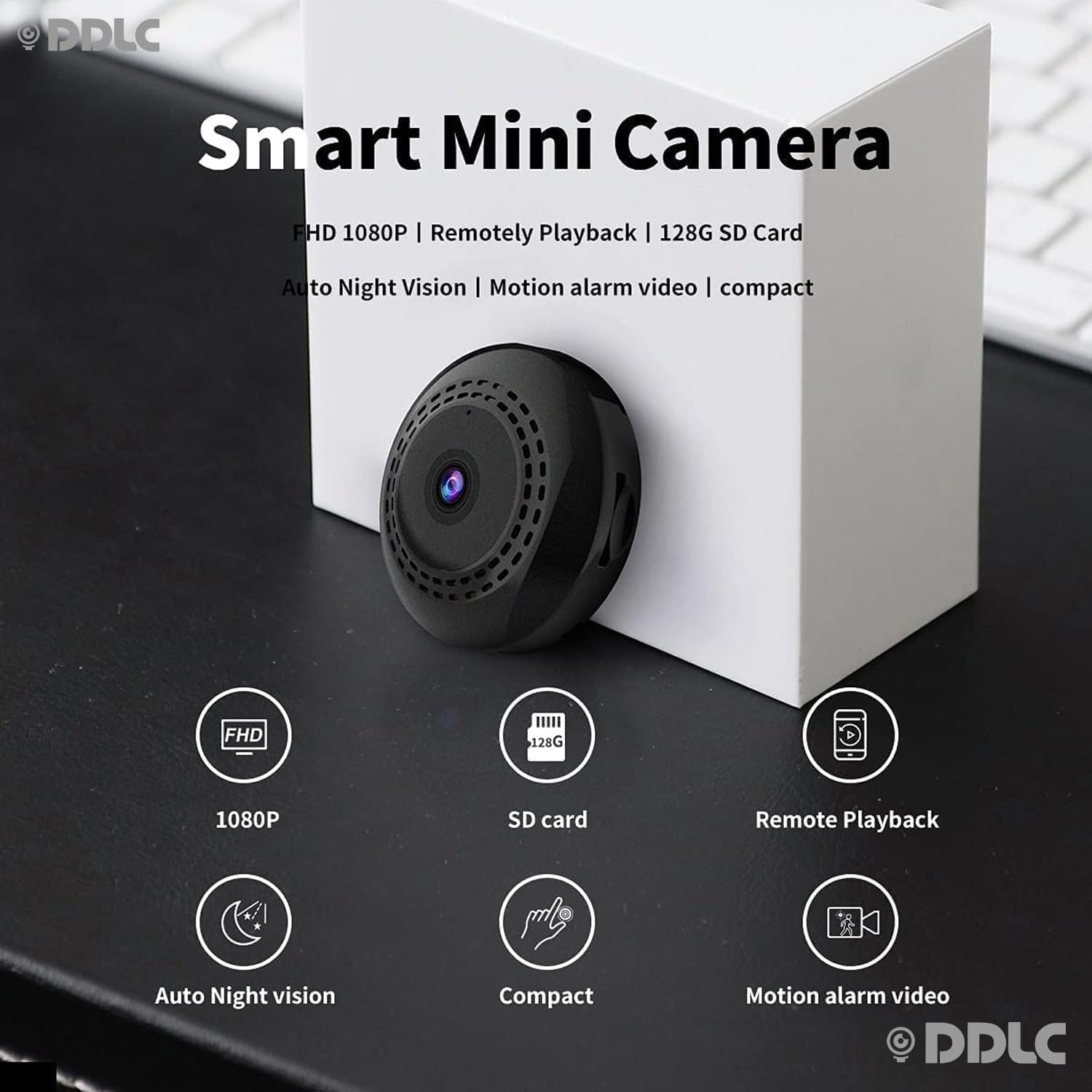 كاميرا أمان DDLC V380 PRO WiFi CCTV للمنزل في الهواء الطلق، مغناطيس عالي الدقة للتركيز، كاميرا مغناطيسية صغيرة للبث المباشر IP لاسلكية 1080 بكسل لأمن المكاتب المنزلية (مغناطيس صغير) - الصورة 3