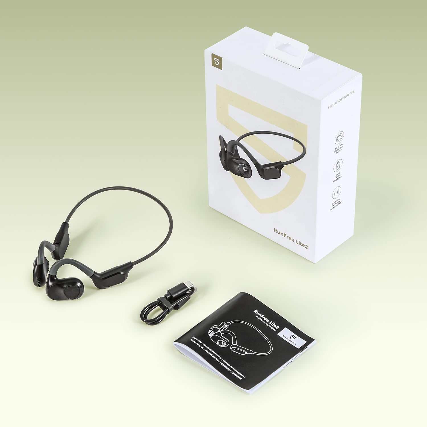 سماعات رأس SoundPEATS Runfree Lite2 مفتوحة الأذن تعمل بتقنية البلوتوث، سماعات أذن لاسلكية لتوصيل الهواء، صوت جهير محسن للسائق مقاس 16.2 مم، مكالمات واضحة بميكروفون، ملاءمة مريحة، سماعات بلوتوث 5.3 (أسود) (أسود) - الصورة 8