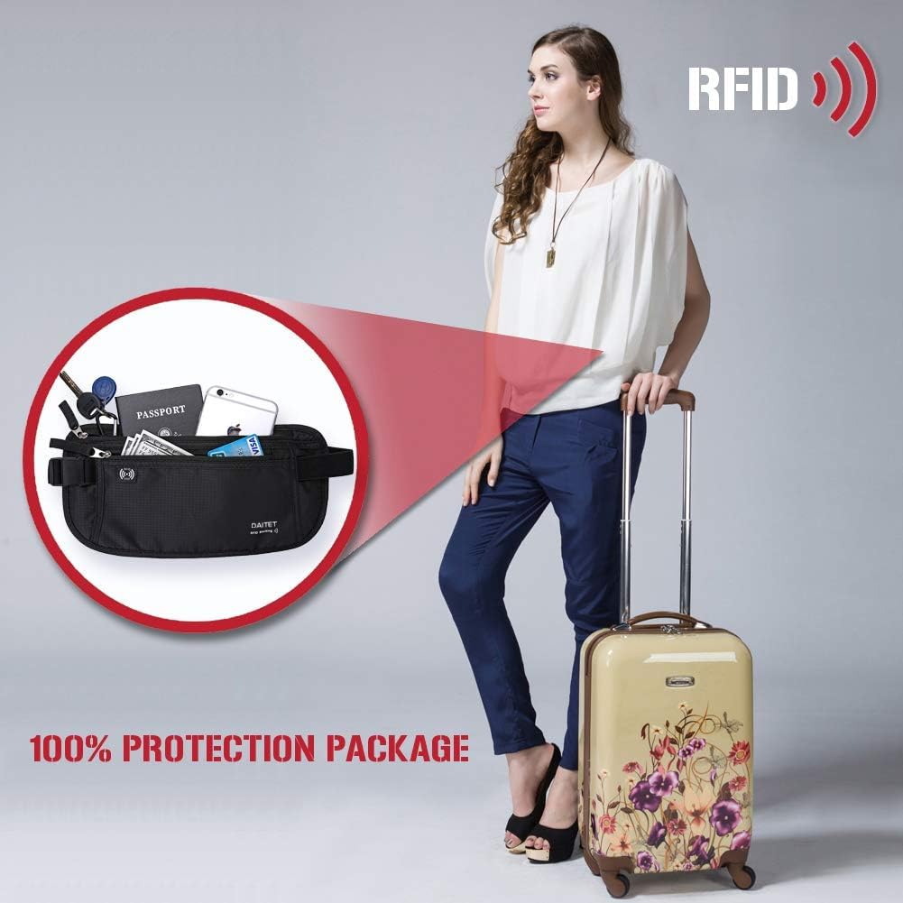 حزام المال - حامل جواز السفر، محفظة سفر مخفية آمنة مع خاصية حجب RFID، حزمة فاني داخلية - الصورة 6