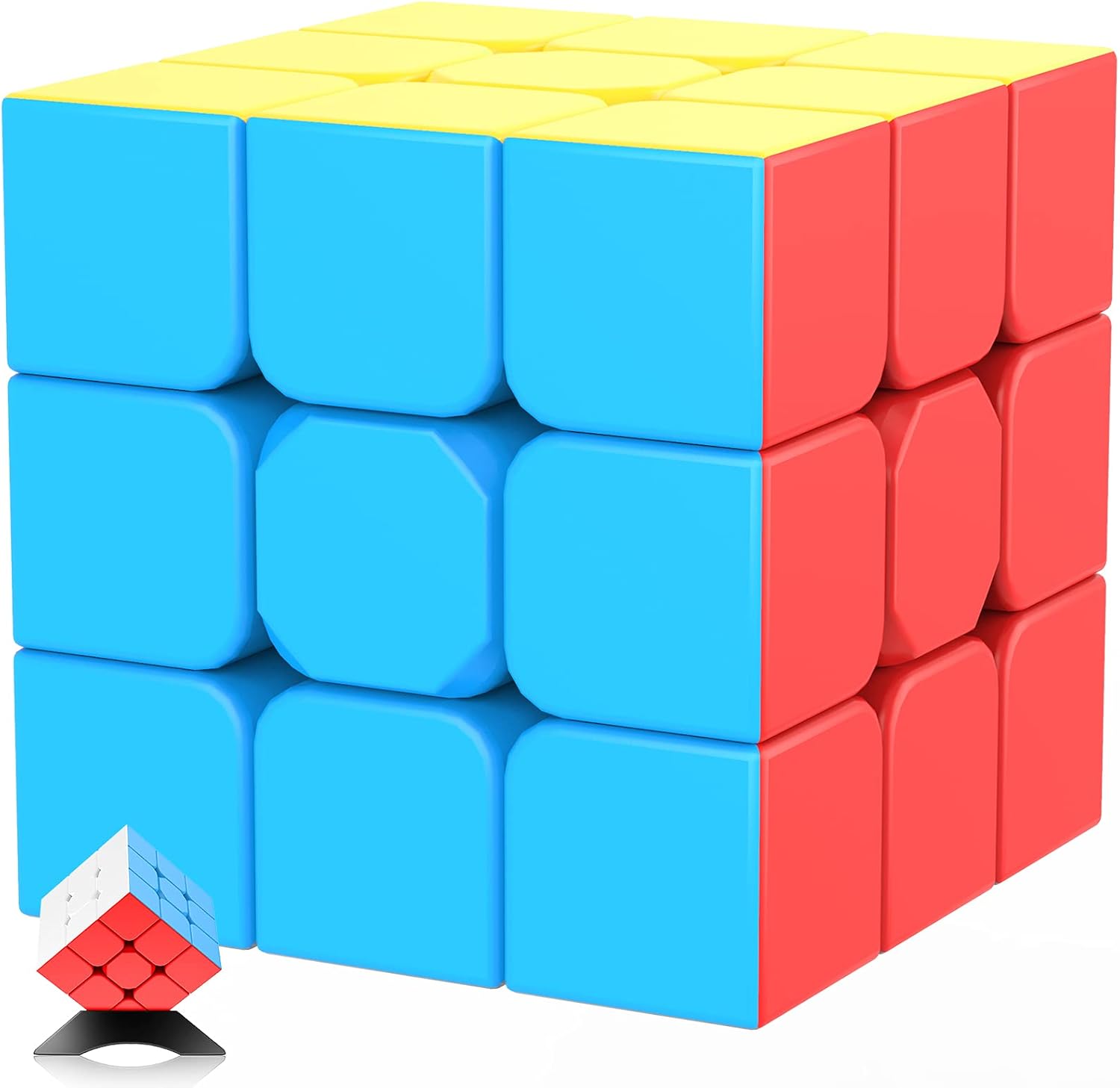 مكعب السرعة 3x3x3 بدون ملصقات مع برنامج تعليمي للمكعب - يتحول بسرعة وسلاسة المكعبات السحرية 3x3 لعبة ألغاز لعبة الدماغ للأطفال والكبار