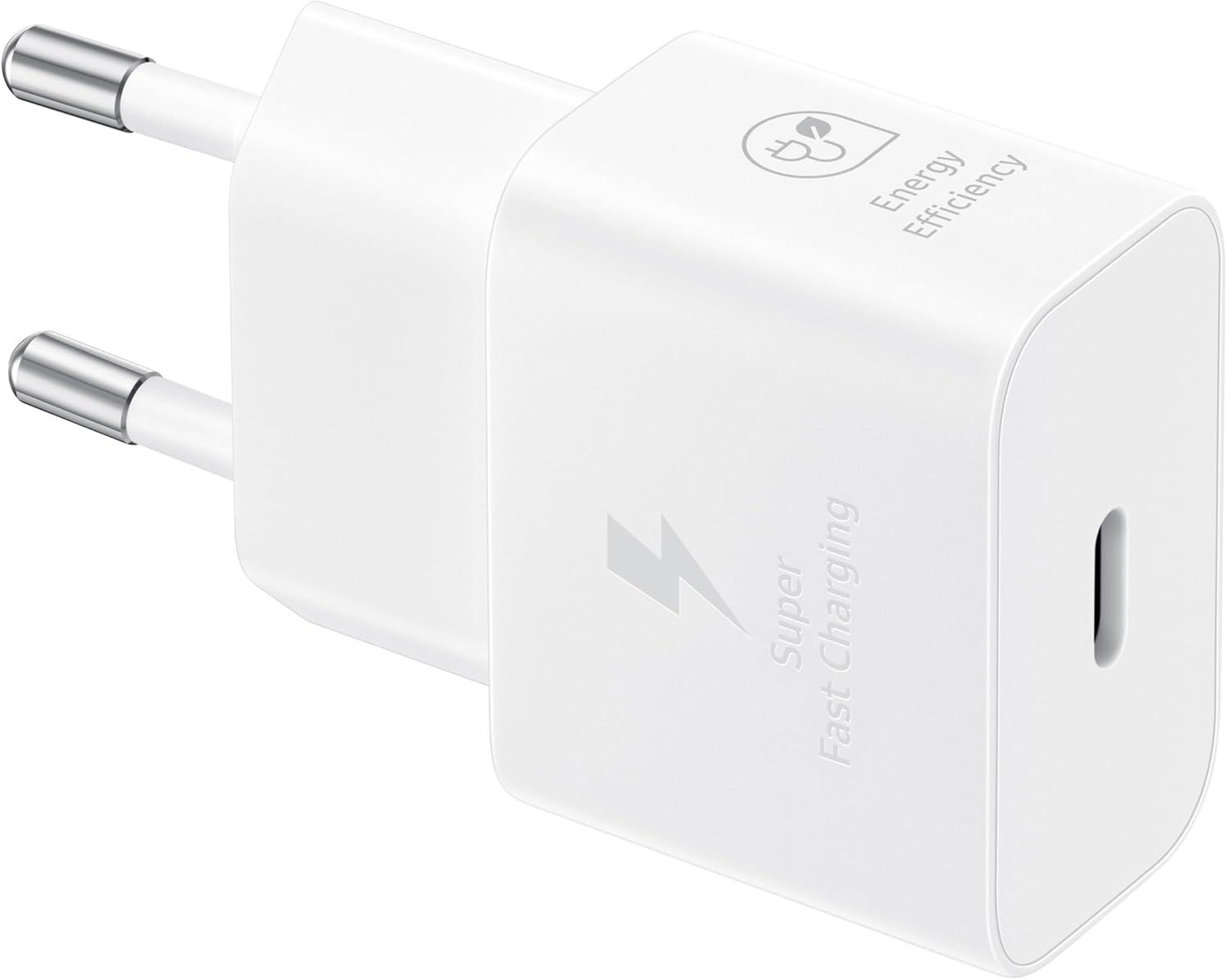 محول طاقة Samsung Samsung USB C بقوة 25 وات وشحن أصلي فائق السرعة بدون كابل أبيض - الصورة 3