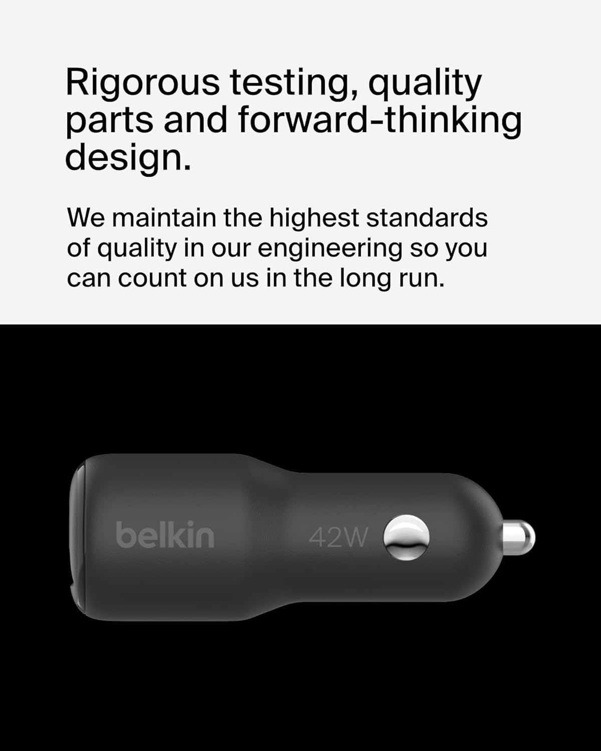 شاحن سيارة مزدوج بوست تشارج من بلكن 42 واط مع شحن سريع USB-C 30 واط بي بي اس ومنافذ USB-A 12 واط لهاتف ابل ايفون 16/16 برو/16 بلس/16 برو ماكس وايفون 15 و14 و13 و12 وسامسونج - الصورة 6