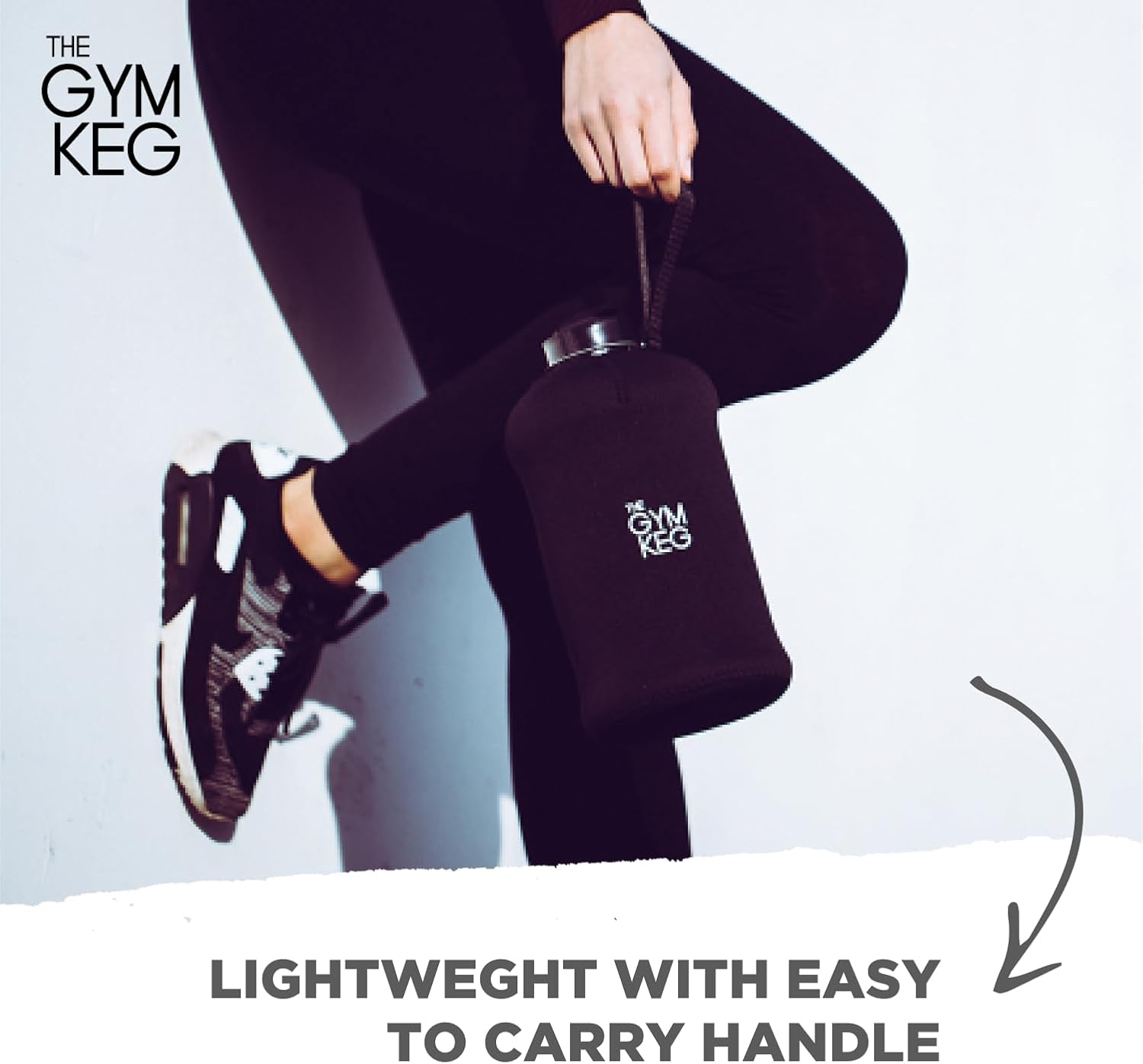زجاجة مياه رياضية من The Gym Keg سعة 2.2 لتر مع غلاف معزول، زجاجة قابلة لإعادة الاستخدام مع مقبض حمل سعة 2 لتر للياقة البدنية والرياضة واليوجا صديقة للبيئة وخالية من مادة BPA - الصورة 4