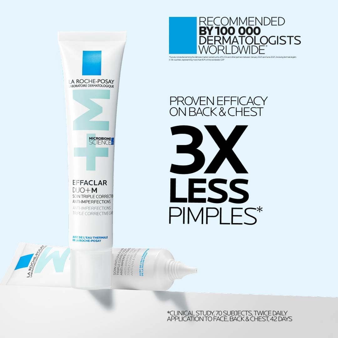 كريم علاج حب الشباب La Roche-Posay Effaclar Duo+M للبشرة الدهنية والحساسة والمعرضة لحب الشباب؛ يصحح الرؤوس السوداء والعيوب وعلامات ما بعد حب الشباب وعلاج البقع للعناية بالبشرة 40 مل - الصورة 2