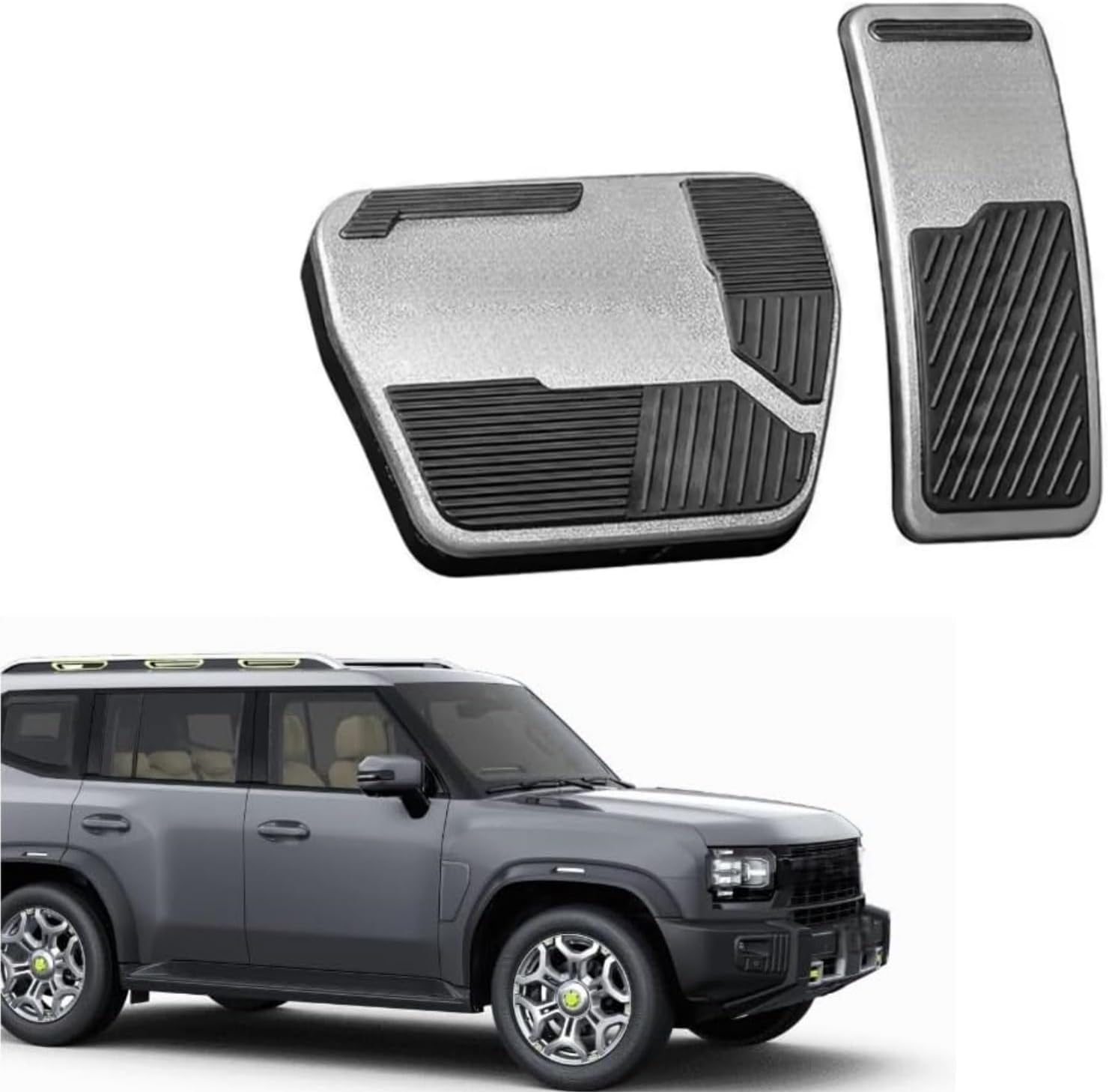 قطعتان من Oasisgalore متوافقة مع أغطية الدواسات JETOUR T2 2023 2024 2025 الملحقات، تصاعدية لسيارة مانعة للانزلاق تركيب غير مدمر دواسات مضادة للانزلاق للمسرع والفرامل