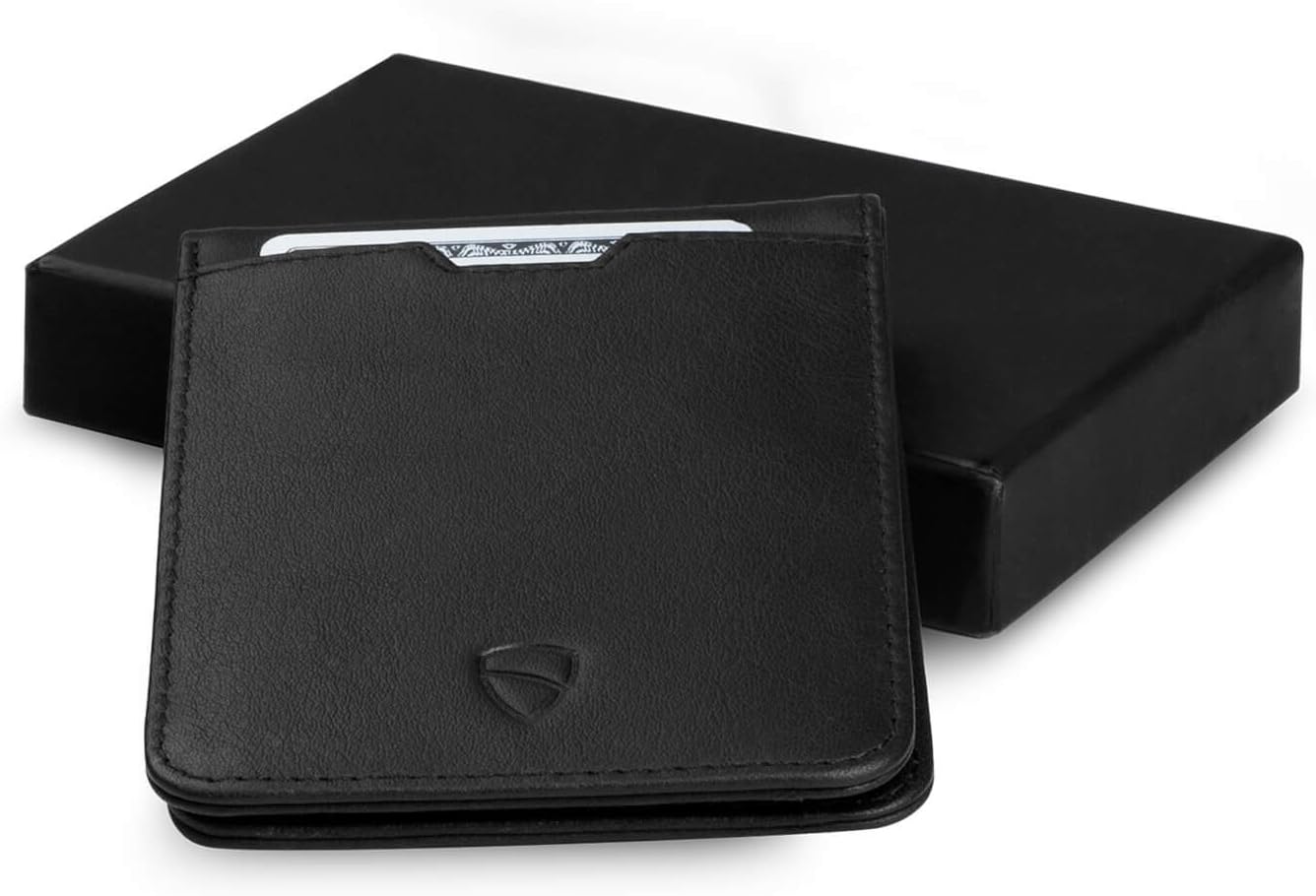 محفظة جلدية مزدوجة الطي من Vaultskin MANHATTAN رفيعة بتقنية RFID للرجال - حامل بطاقات بجيب أمامي بسيط، تحمل 9 بطاقات ونقود، جلد إيطالي فاخر - الصورة 6