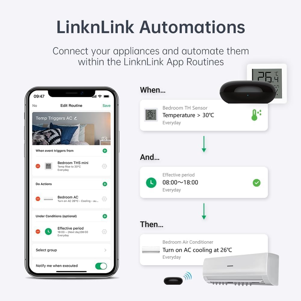 جهاز تحكم عن بعد عالمي بتقنية WiFi Smart IR، جهاز تحكم عن بعد عالمي بالأشعة تحت الحمراء للمنزل الذكي، التحكم في تلفزيون AC DVD CD AUD SAT، إلخ. متوافق مع Alexa وGoogle Assistant، لا يتطلب محورًا - الصورة 4