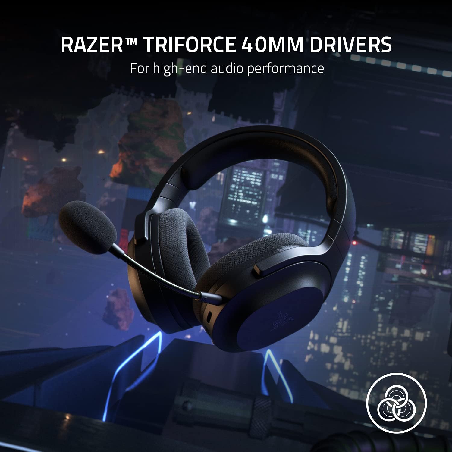 سماعة رأس Razer Barracuda X اللاسلكية للألعاب والهواتف المحمولة (كمبيوتر شخصي، PlayStation، Switch، Android، iOS): 2.4 جيجا هرتز لاسلكي + بلوتوث - خفيفة الوزن - برامج تشغيل 40 ملم - ميكروفون قابل للفصل - بطارية 50 ساعة - أسود - الصورة 4