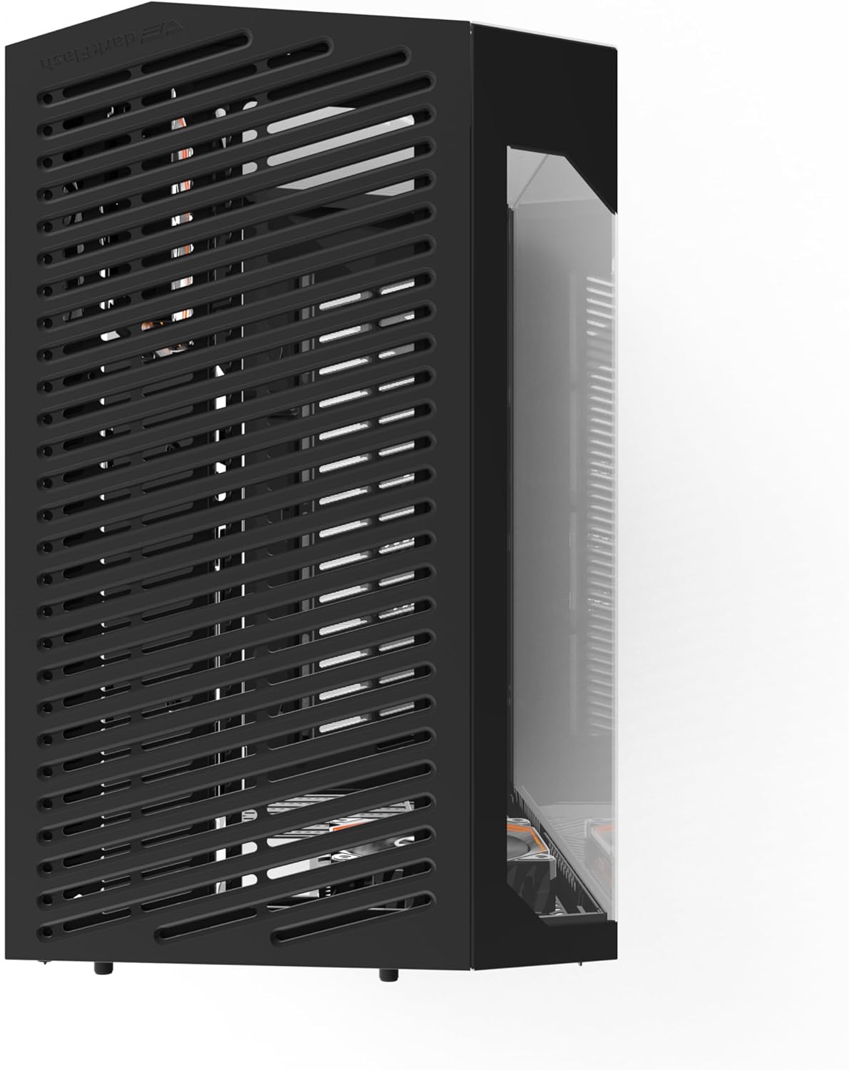 DarkFlash DY470 Mid-Tower ATX Gaming PC Case، اللوحة الأم الخلفية، حجرة مزدوجة، زجاج بانورامي، ما يصل إلى 2 × 360 مم، متوافق مع RTX 40، (4 × 120 مم مراوح PWM ARGB، (أسود) - الصورة 5