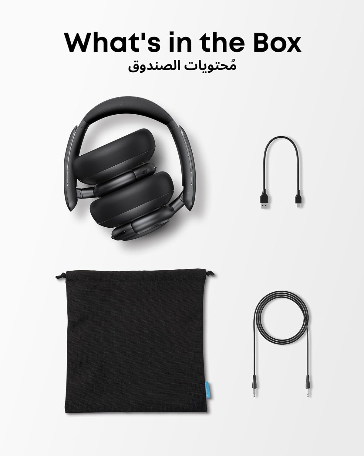 سماعات Anker Soundcore Q30 Hybrid النشطة المانعة للضوضاء بلوتوث مع أوضاع متعددة، سماعات رأس بلوتوث بصوت عالي الدقة، EQ مخصص عبر التطبيق، وقت تشغيل 50 ساعة، اتصال متعدد النقاط - الصورة 6