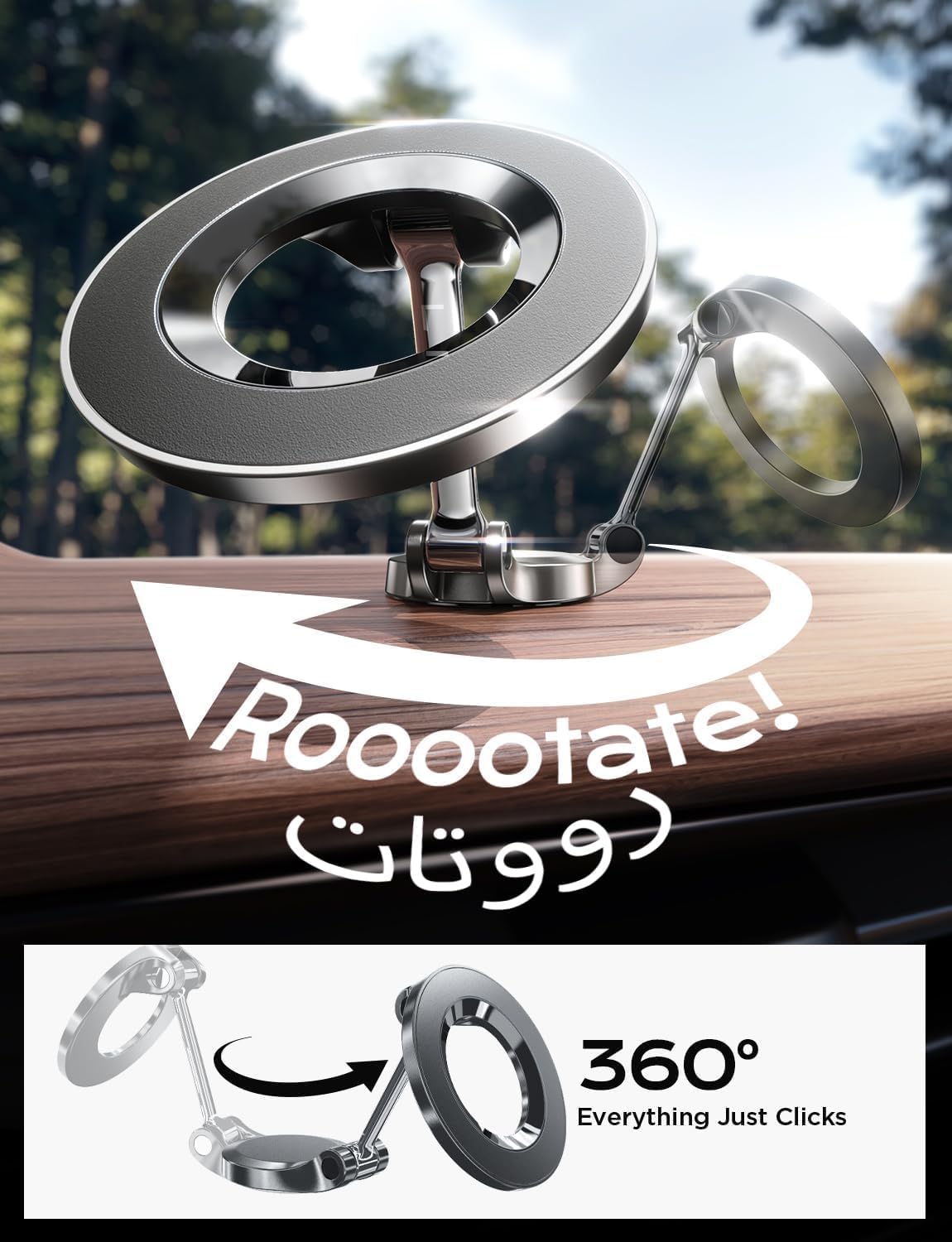 حامل هاتف السيارة LISEN لحامل السيارة Magsafe، حامل لوحة القيادة المغناطيسي، هدايا للرجال والنساء، ملحقات لهاتف iPhone 17 Pro Max/16/15/14/13، Samsung Galaxy S25 Ultra/S24/Note 20/Note 10 - الصورة 6