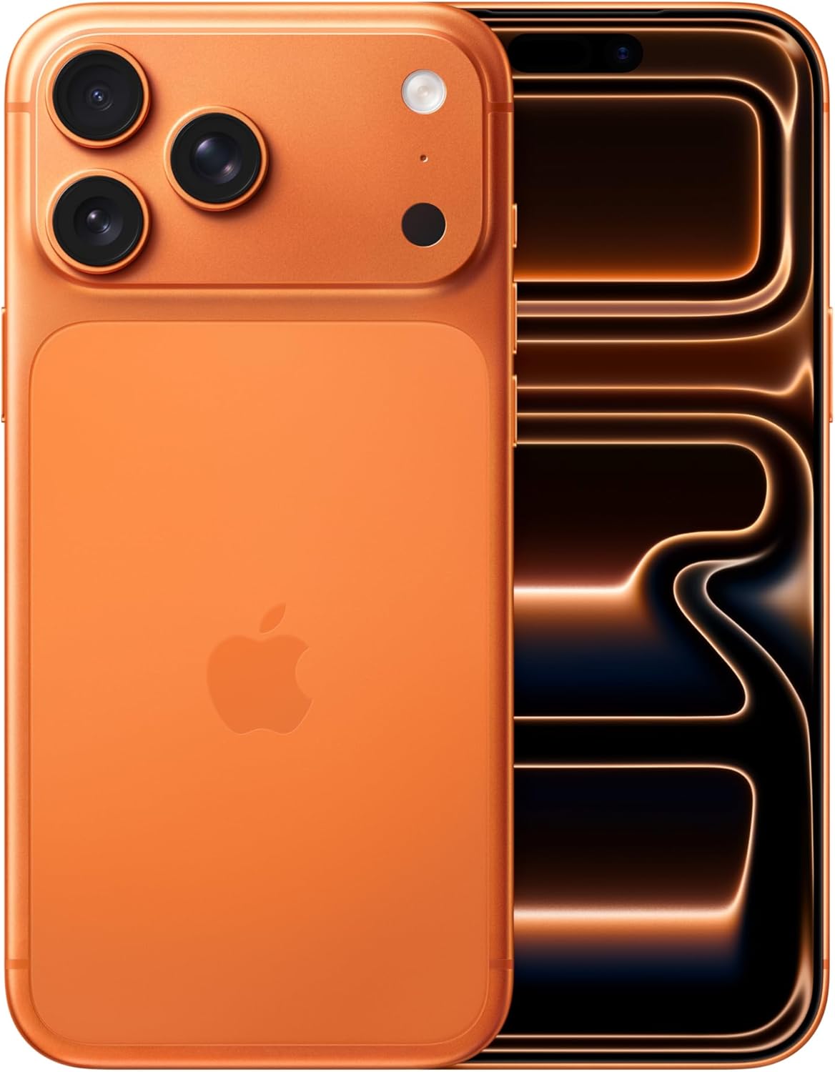 Apple iPhone 17 Pro Max 256 جيجابايت: شاشة 6.9 بوصة مع ProMotion، شريحة A19 Pro، أفضل عمر للبطارية في أي iPhone على الإطلاق، نظام كاميرا Pro Fusion، كاميرا أمامية مركزية؛ البرتقالي الكوني