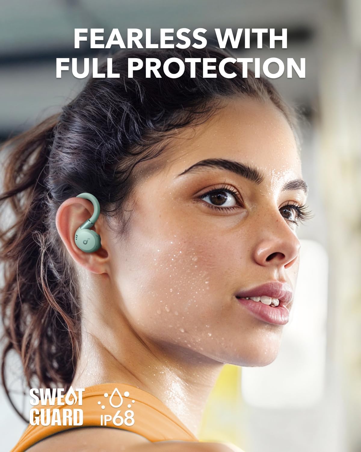 soundcore Sport X20 من Anker، سماعات أذن True-Wireless للتمرين، خطافات أذن قابلة للتدوير والتمديد، إلغاء الضوضاء، صوت جهير عميق، IP68 مقاوم للماء، مقاوم للعرق، مقاوم للغبار، تشغيل 48 ساعة، سماعات أذن رياضية للصالة الرياضية - الصورة 5