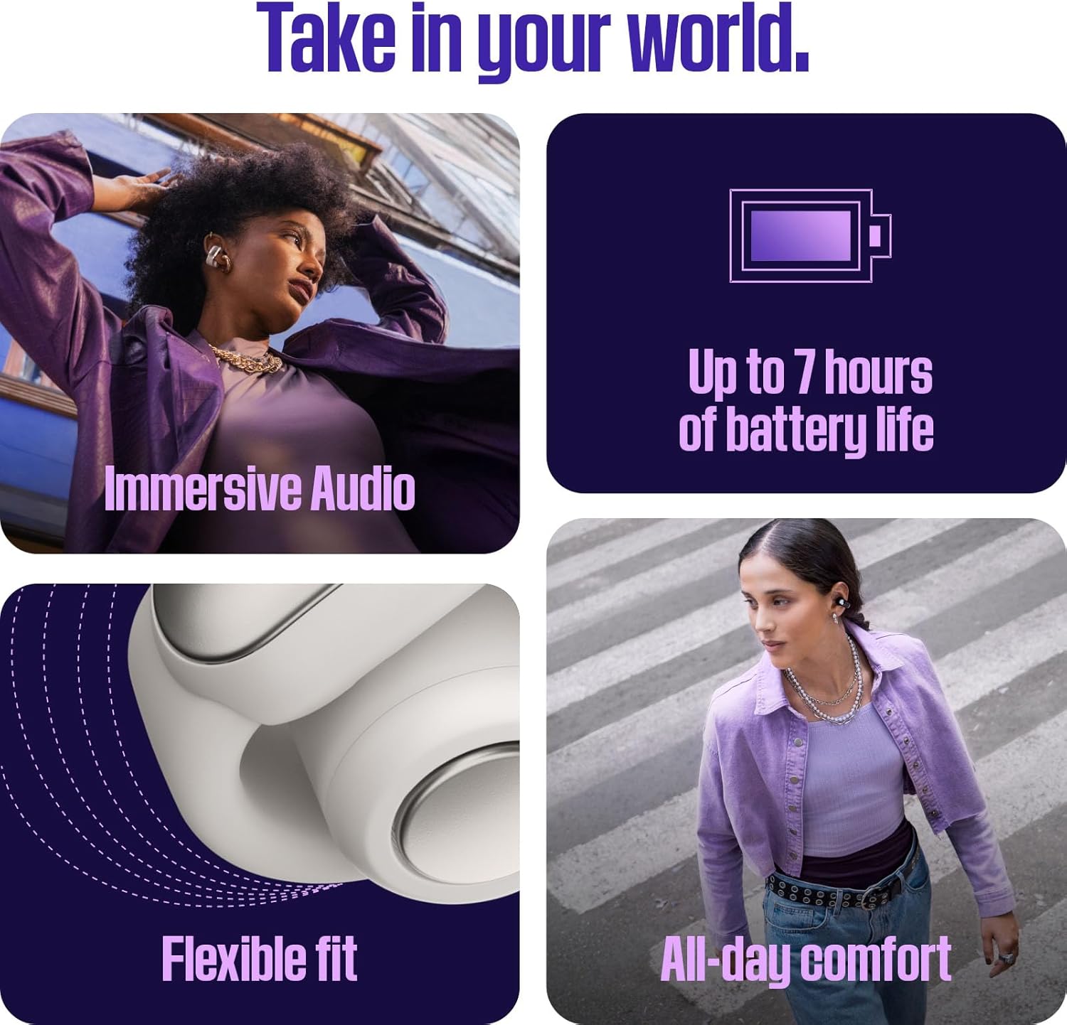 سماعات أذن Bose Ultra Open مع تقنية OpenAudio، سماعات أذن لاسلكية مفتوحة الأذن، عمر بطارية يصل إلى 48 ساعة، أسود - الصورة 3