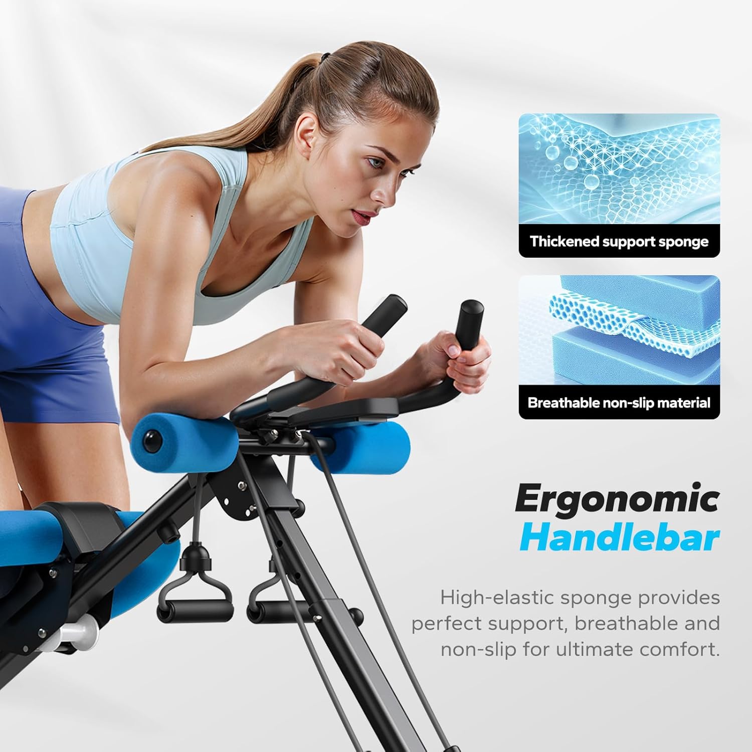 MERACH Ab Machine تمرين ومعدات اللياقة البدنية الغزال الطائر, جهاز رياضي Elliptical Ab Workout Home Gym اوبتيكال رياضي حماية الركبة جهاز الغزال الطائر الاصلي - الصورة 6