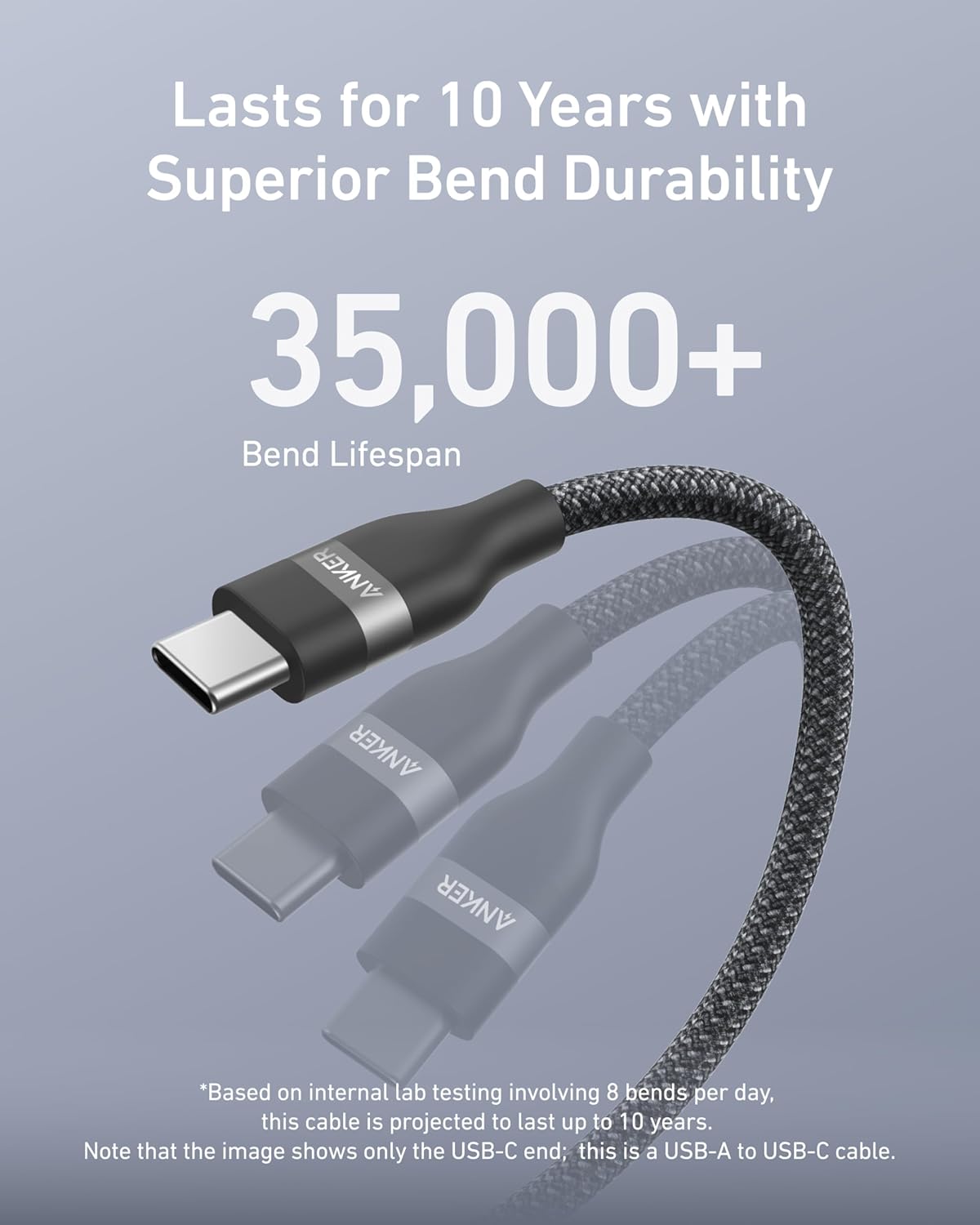 كابل Anker Car Carplay USB إلى USB C لأجهزة iPhone17/16/15، سلك شاحن سيارة USB A إلى USB C مجدول لأجهزة Samsung S25/S24/S23، Macbook، HP/Dell/Lenovo، Huawei، Honor والمزيد (USB 2.0، 3FT) - الصورة 3