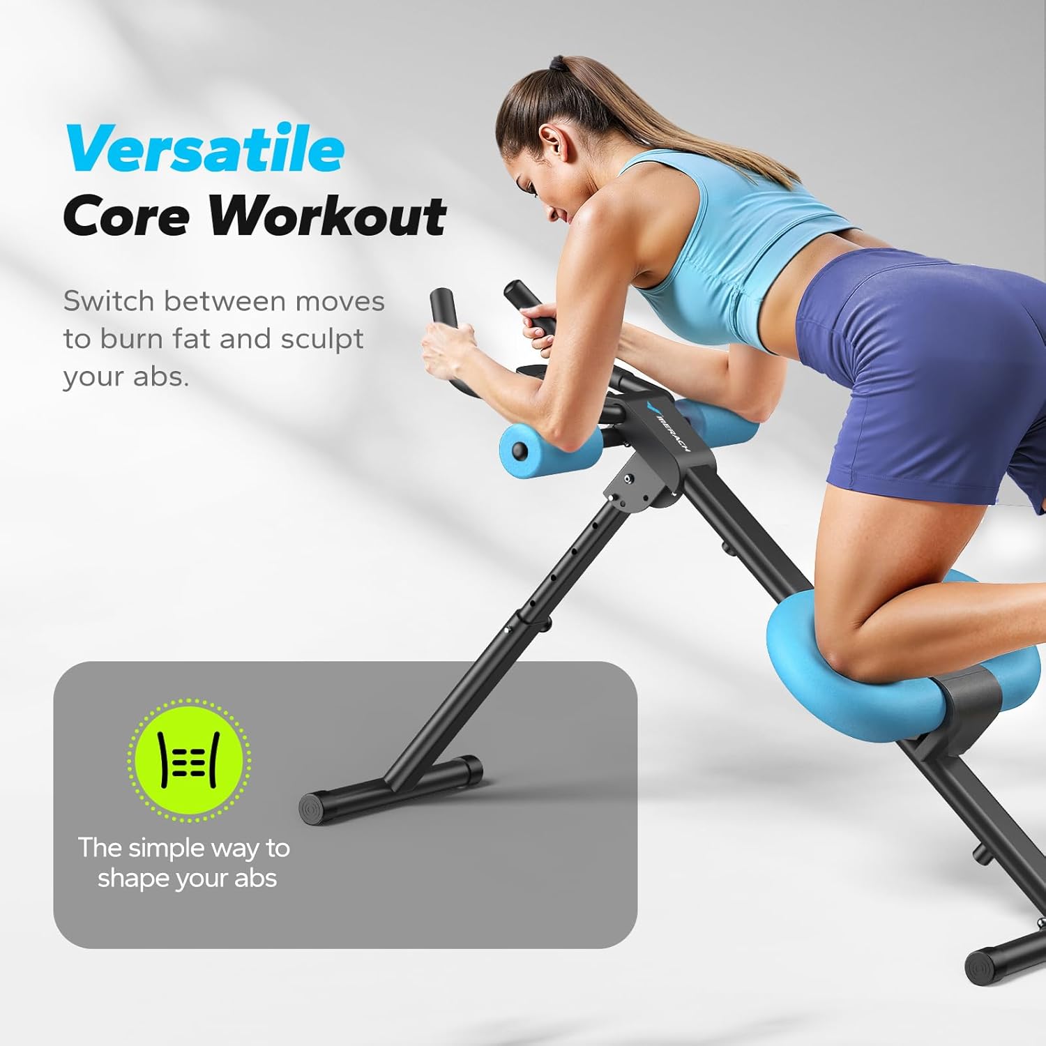 MERACH Ab Machine تمرين ومعدات اللياقة البدنية الغزال الطائر, جهاز رياضي Elliptical Ab Workout Home Gym اوبتيكال رياضي حماية الركبة جهاز الغزال الطائر الاصلي - الصورة 2