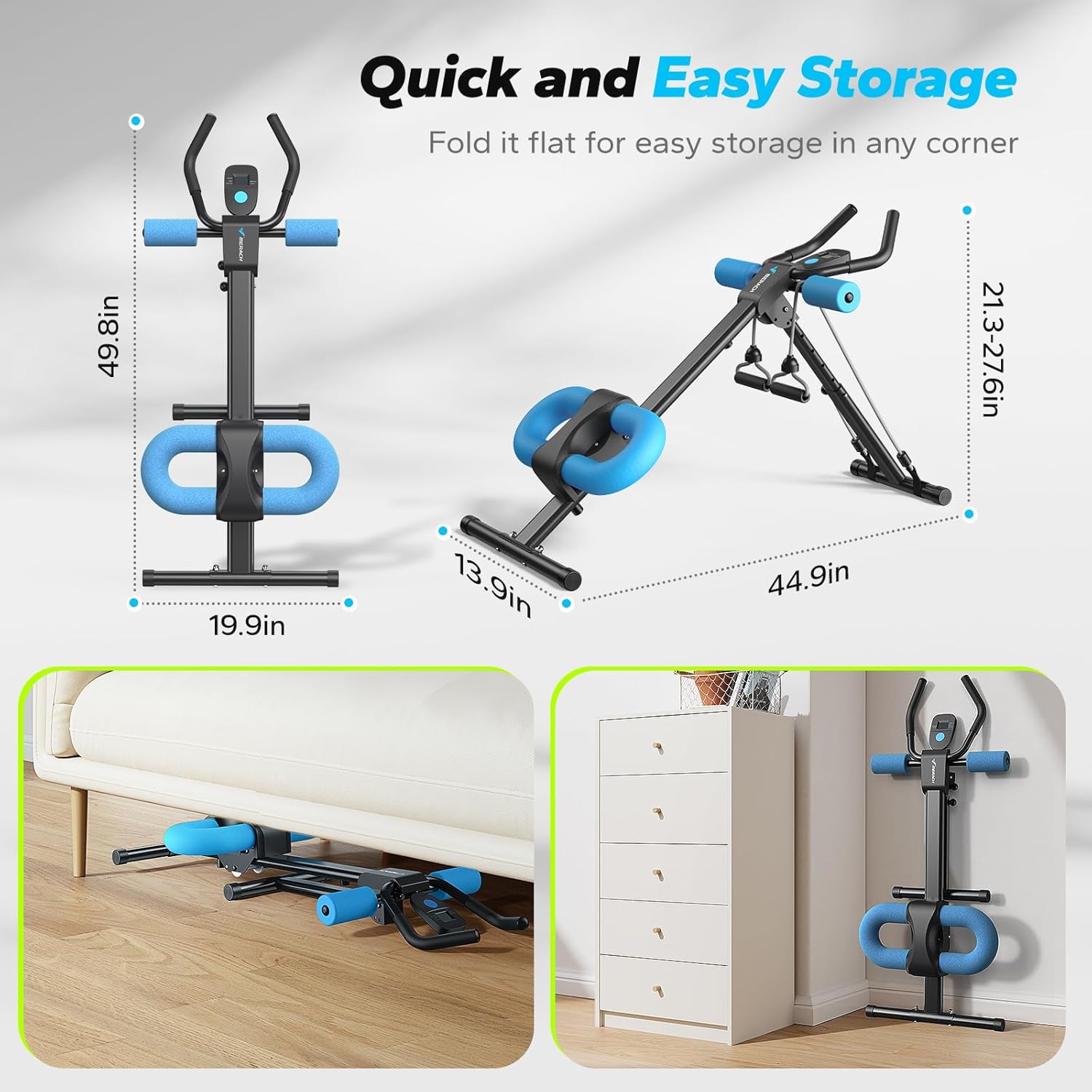 MERACH Ab Machine تمرين ومعدات اللياقة البدنية الغزال الطائر, جهاز رياضي Elliptical Ab Workout Home Gym اوبتيكال رياضي حماية الركبة جهاز الغزال الطائر الاصلي - الصورة 5