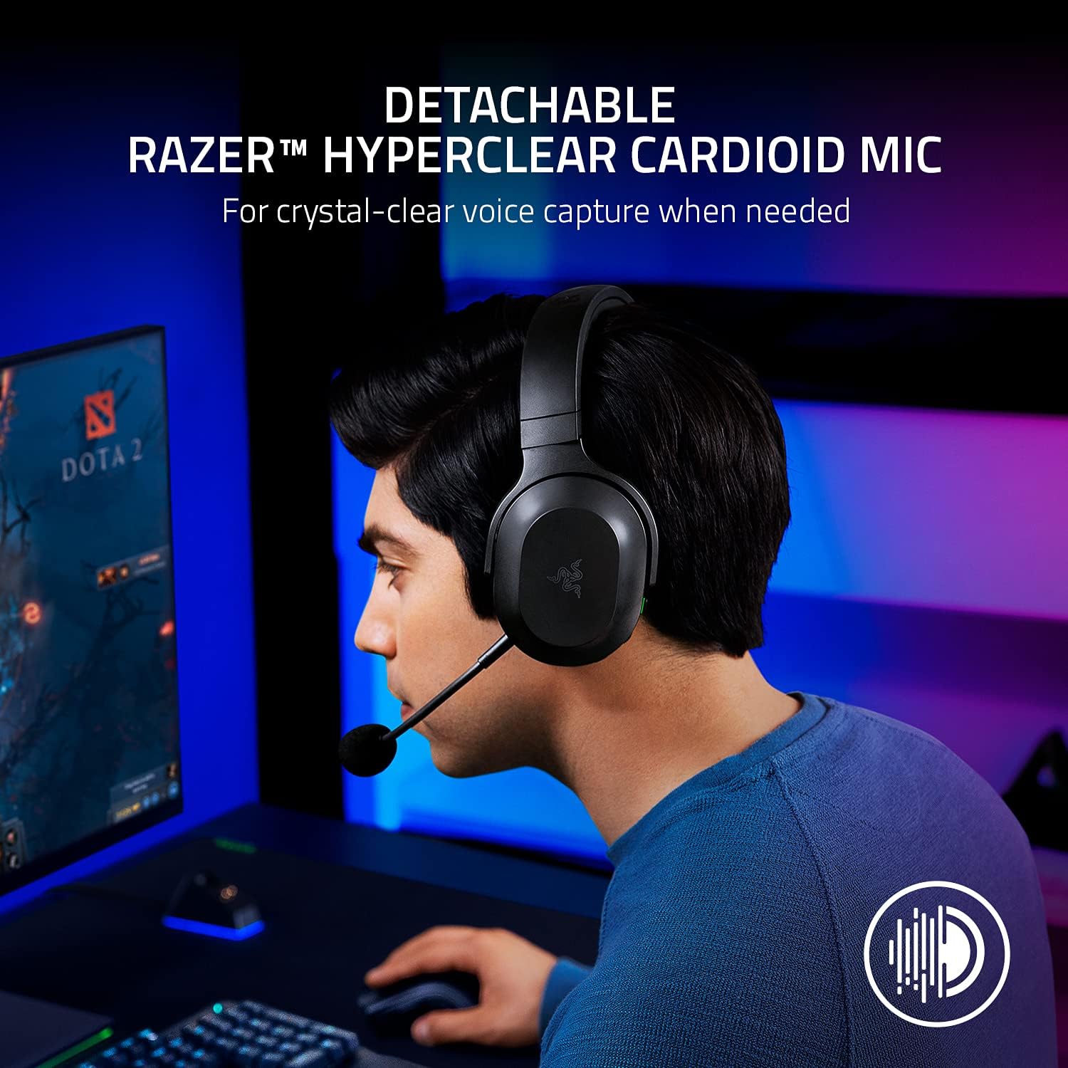 سماعة رأس Razer Barracuda X اللاسلكية للألعاب والهواتف المحمولة (كمبيوتر شخصي، PlayStation، Switch، Android، iOS): 2.4 جيجا هرتز لاسلكي + بلوتوث - خفيفة الوزن - برامج تشغيل 40 ملم - ميكروفون قابل للفصل - بطارية 50 ساعة - أسود - الصورة 5